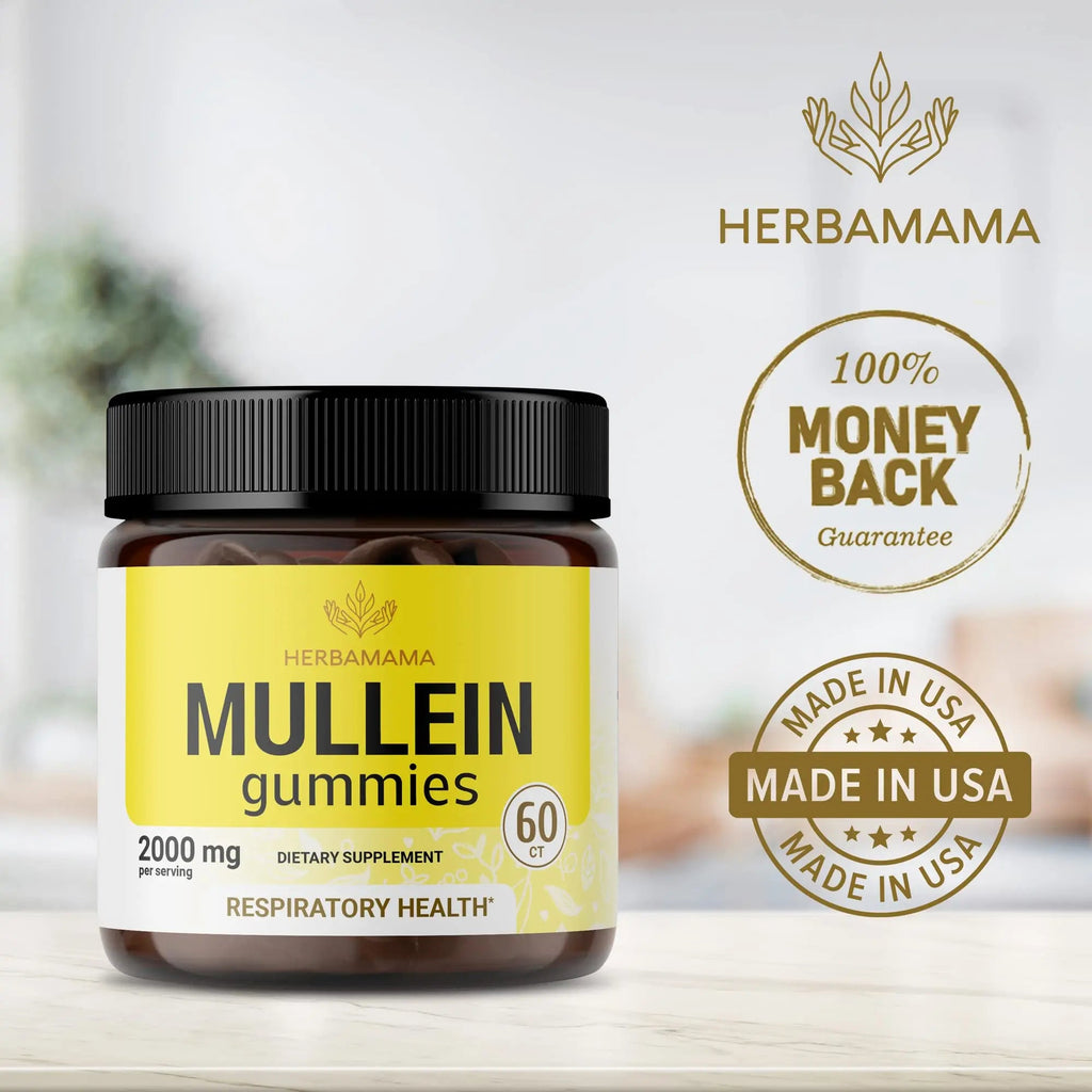 HERBAMAMA Mullein Gummies - Mullein Leaf Dietary Supplement for Respiratory HERBAMAMA Au supplements