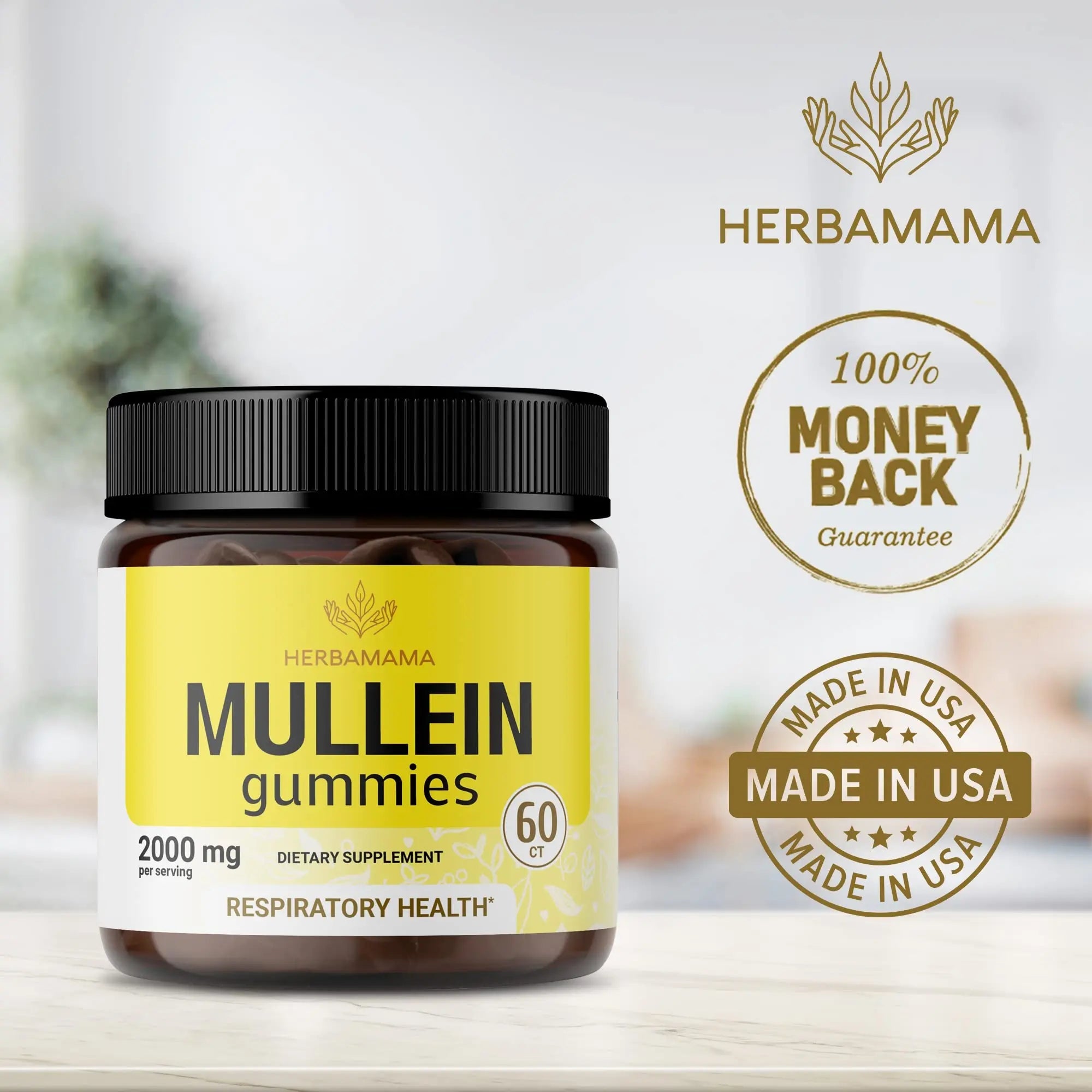 HERBAMAMA Mullein Gummies - Mullein Leaf Dietary Supplement for Respiratory HERBAMAMA Au supplements