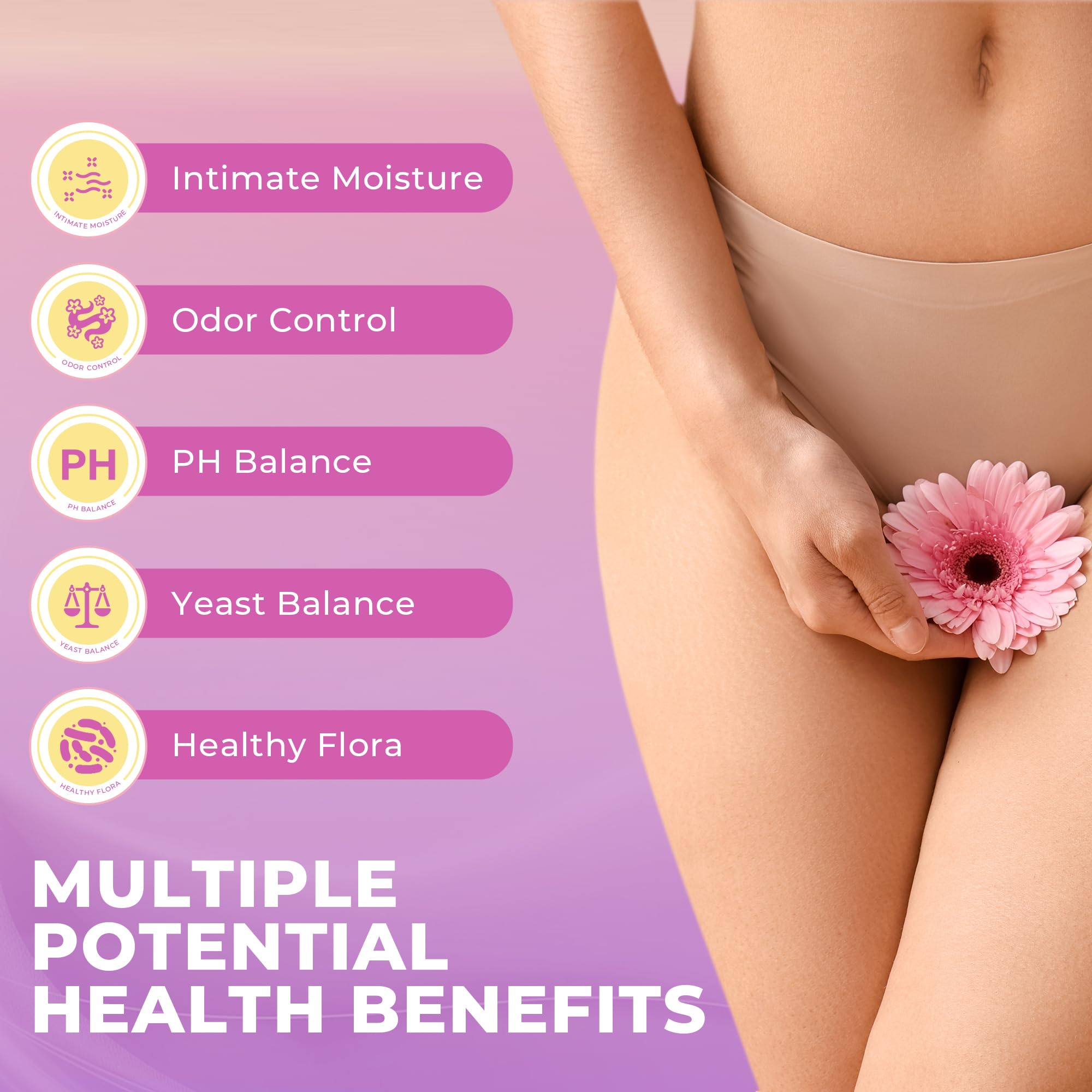 BAKAKOUL Feminine Probiotics Gummies for Women, Vaginal Probiotics with Slippery Elm,Prebiotics & Probiotics Supports pH Balance,Immune Health, Vegan