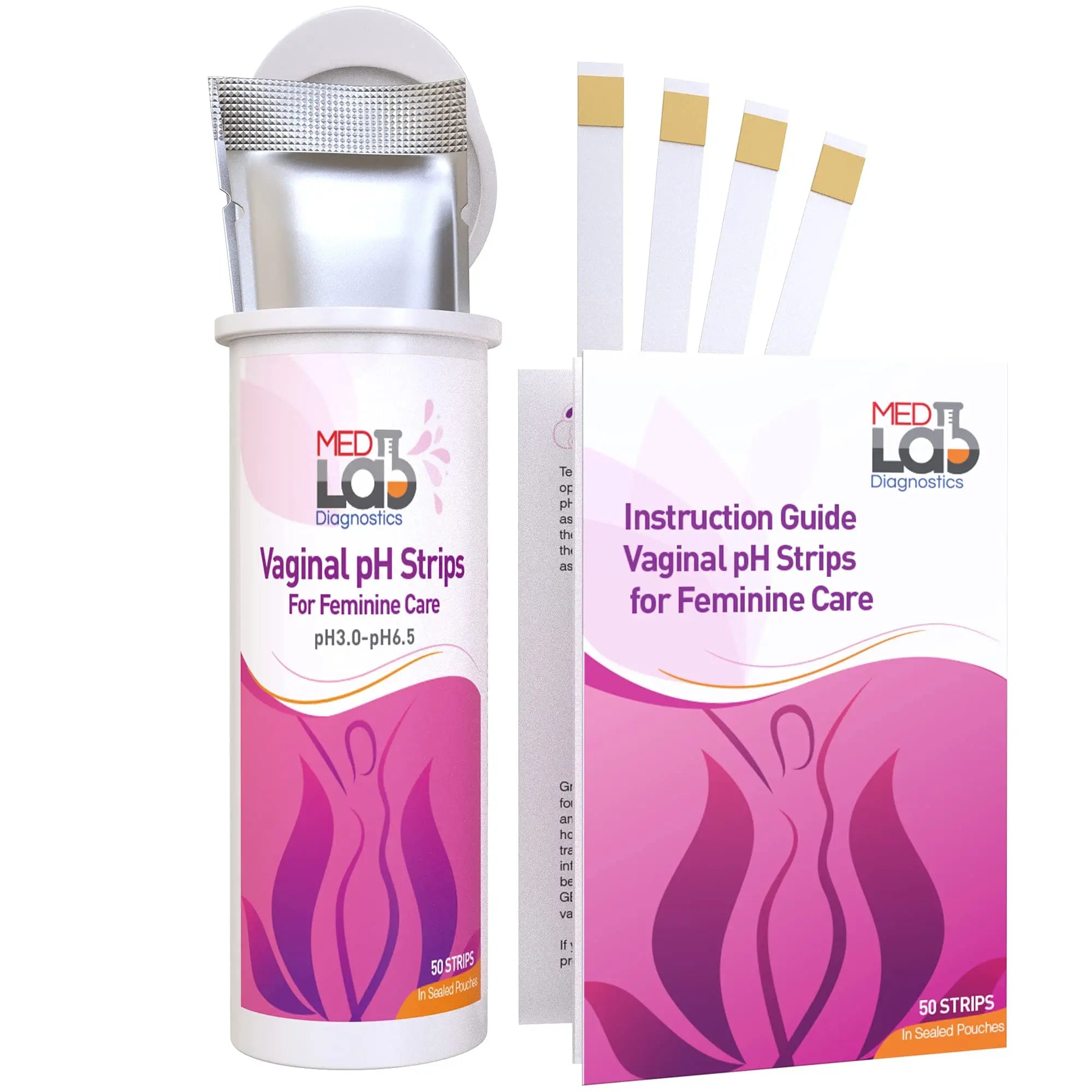 Vaginal ph Test Strips for Women(50 cnt). BV Bacterial Vaginosis and Yeast Infection Test Strips Med Lab Diagnostics Au supplements