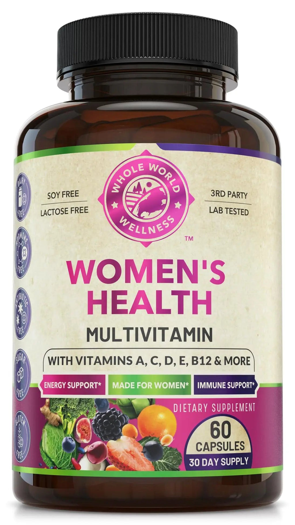Womens Daily Multivitamins & Multimineral Supplement for Energy, Mood, Focus, Hair WHOLE WORLD WELLNESS Au supplements