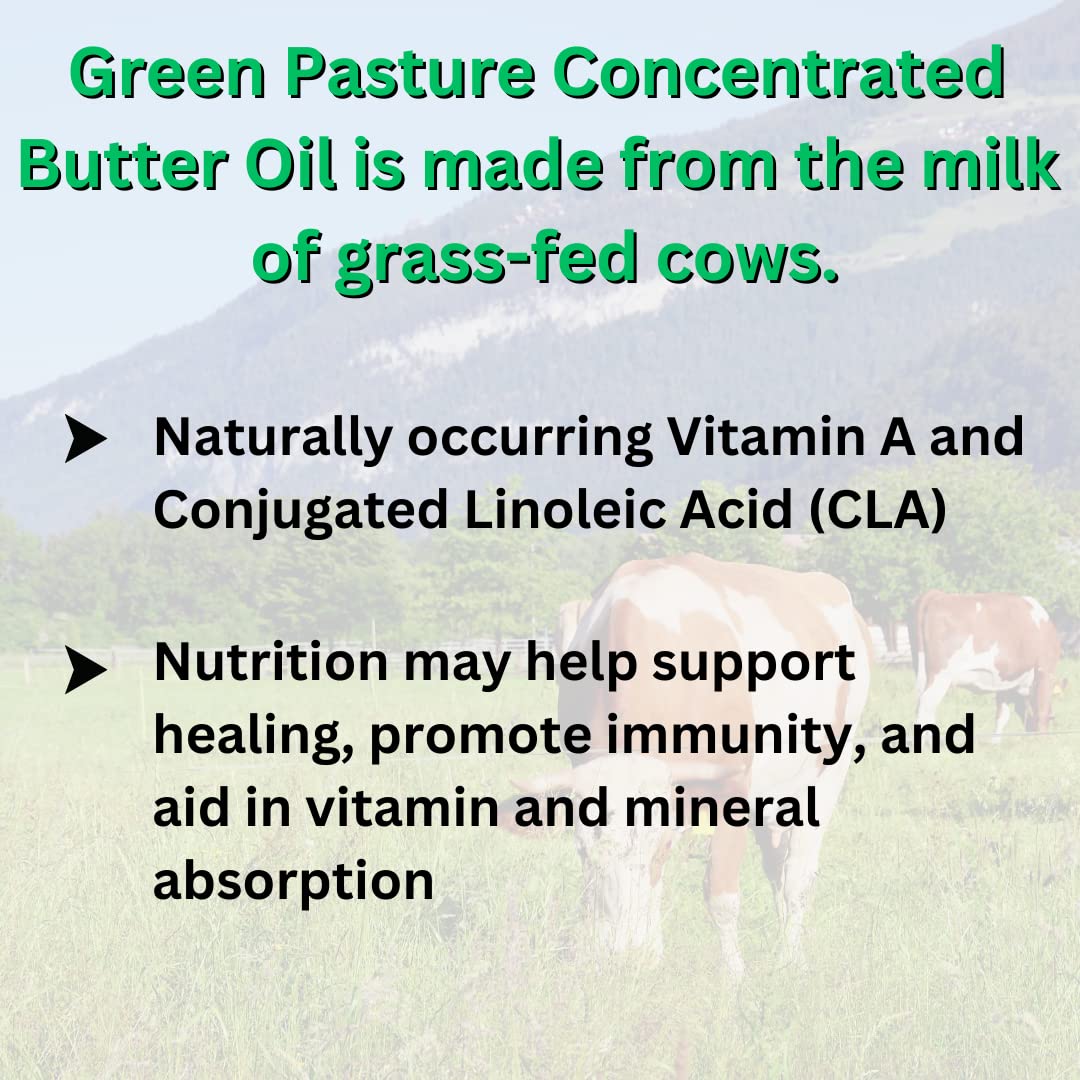 Green Pasture Fermented Cod Liver Oil & Butter Oil Blend - Wild Alaska Cod, Vitamins A & D, Omega-3-6-9, MSC Certified, 120 Capsules