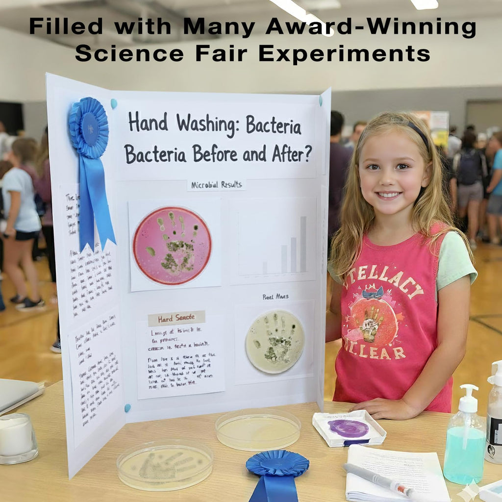 Giant Microbiology Bacteria Science Kit for Kids:2 XL 150mm Prepoured Nutrient Agar Plates, Petri Dishes with Agar & Colony Characteristics Poster for School Projects & Educational Gifts Mosynex Au supplements
