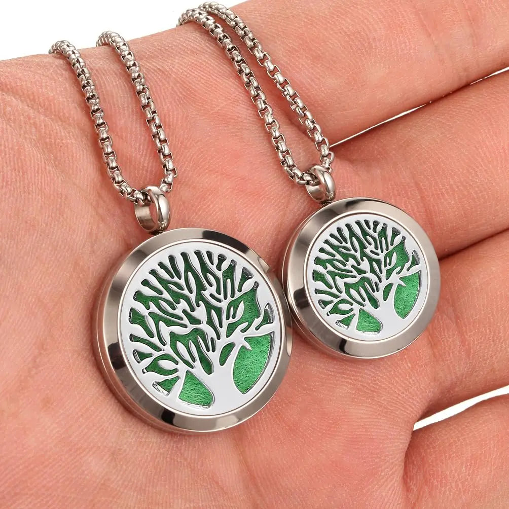 Aromatherapy Essential Oil Diffuser Necklace Tree of Life Cloud Design Stainless Steel Locket JEAN SMILE Au supplements