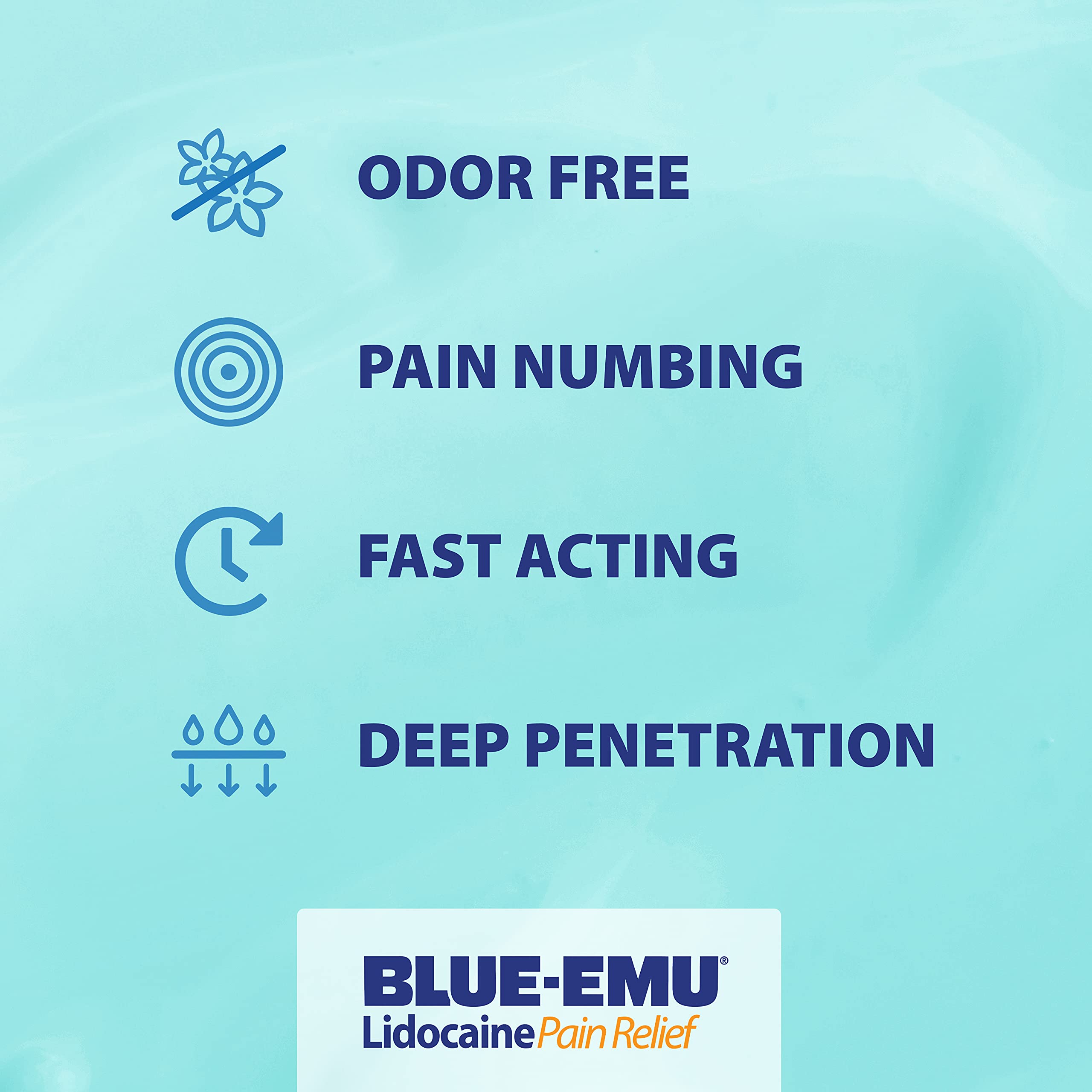 BLUE-EMU Lidocaine Pain Relief Cream for Fast, Numbing Relief, 2.7 Oz, 1 Pack BLUE-EMU Au supplements