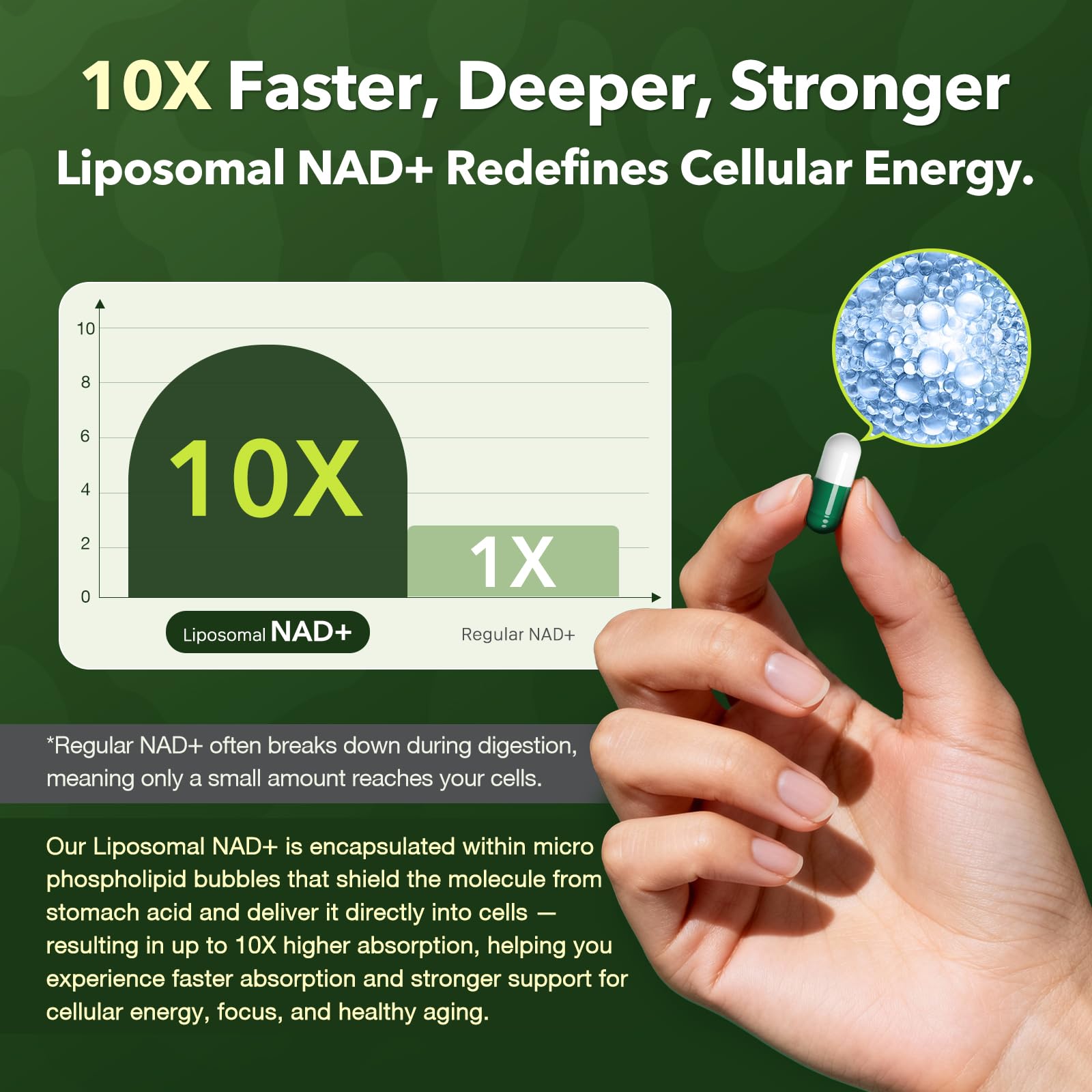 Nad Resveratrol Supplement 61800mg Per Bottle – Liposomal Nad+ Resveratrol for Women & Men – High Purity 1200mg Nad+ Supplement for Energy & Healthy Aging, Resveratrol, Quercetin, CoQ10 – 90 Counts VCBIRD Au supplements