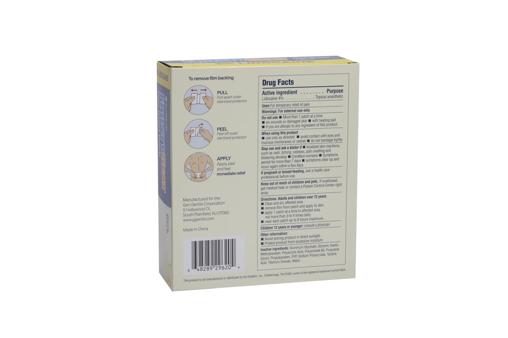 TenderGentle Four Percent Lidocaine Patches - 30 Back Pain Relief Patches with 4% Lidocaine for Aches, Muscle and Joint Discomfort - 3.9" x 5.5" Back, Shoulder, and Neck Pain Patch TenderGentle Au supplements