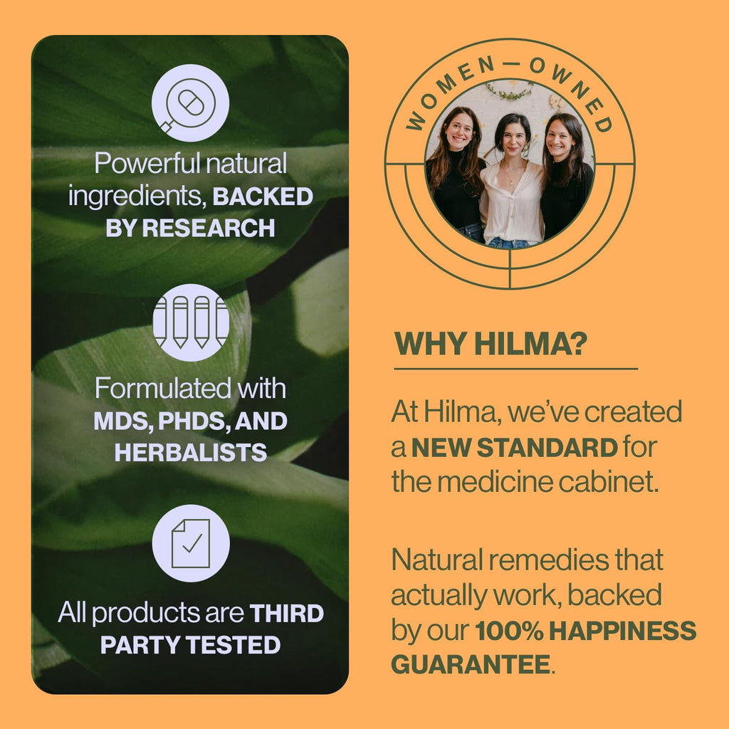 Hilma Digestive Enzymes for Women, Bloating Relief with Turmeric, Dandelion Root and Gluten Digestive Enzymes, Natural Gluten