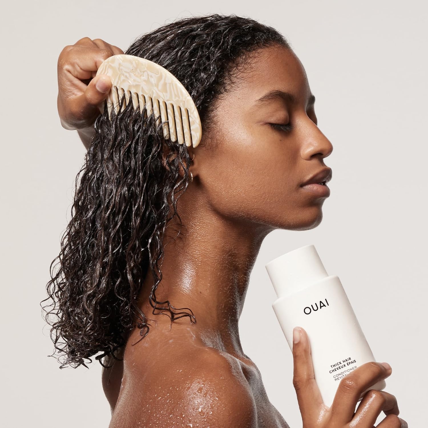 OUAI Thick Hair Conditioner Refill - Moisturizing Conditioner for Dry, Frizzy Hair - Keratin, Marshmallow Root, Shea Butter and Avocado Oil - Paraben, Phthalate & Sulfate Free (32 Oz) OUAI Au supplements