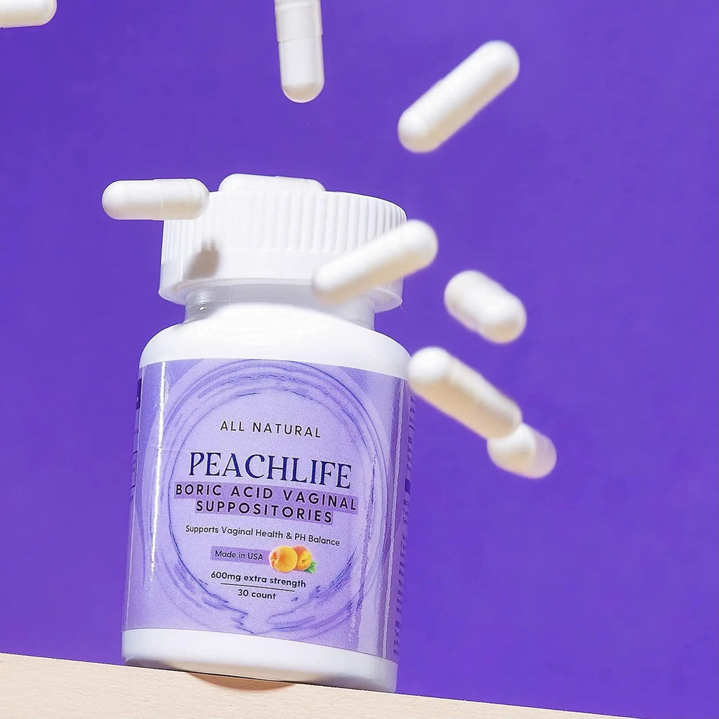 Peachlife Boric Acid Suppositories in Vegetable Capsules - USA Made - Vaginal pH Peachlife Au supplements