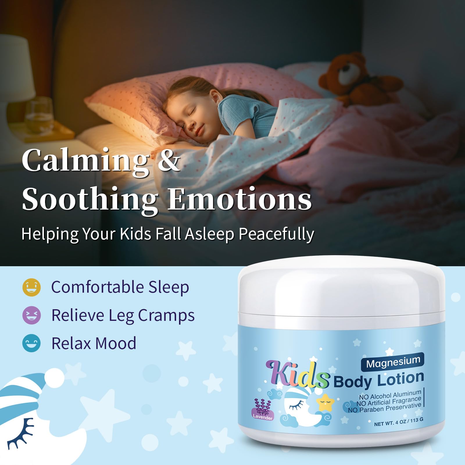 RodPere Magnesium Lotion for Kids & Babies, Bedtime Magnesium Cream for Sleep, Leg Cramps, Lavender Calming Magnesium Oil Lotion for Bone & Muscle Relaxation, Apply to Feet, Legs, Body, 4 OZ. RodPere Au supplements