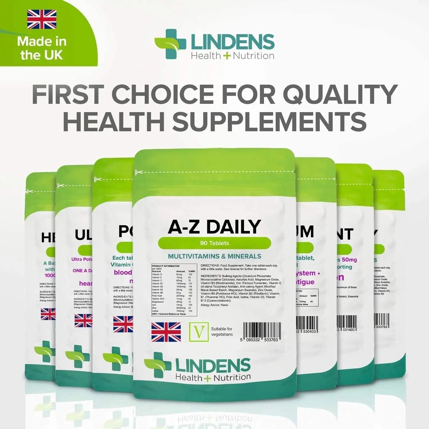 Multivitamin A-Z Daily Tablets 90 Tablets by Lindens Lindens Au supplements