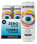 Neutonic Nootropic Productivity Energy Drink | Tropical Ice 12 Cans | 120mg Natural Caffeine, Zero Sugar | Support Memory, Mental Clarity, Cognitive Function | Boost Focus, Energy, Brain Health Neutonic Au supplements