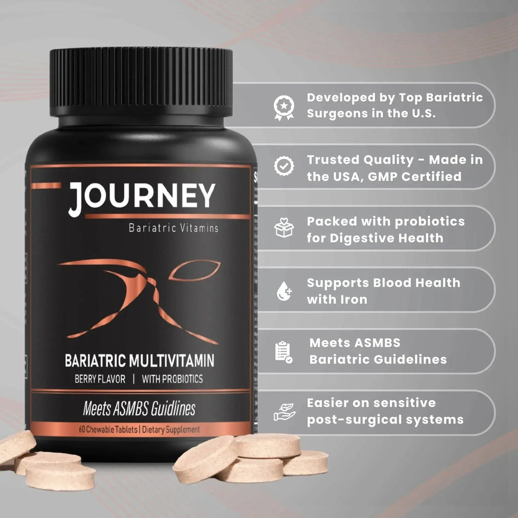 Journey Bariatric Multivitamin with Probiotics & Iron – Chewable, Berry (60 Count) Journey Bariatric Vitamins Au supplements