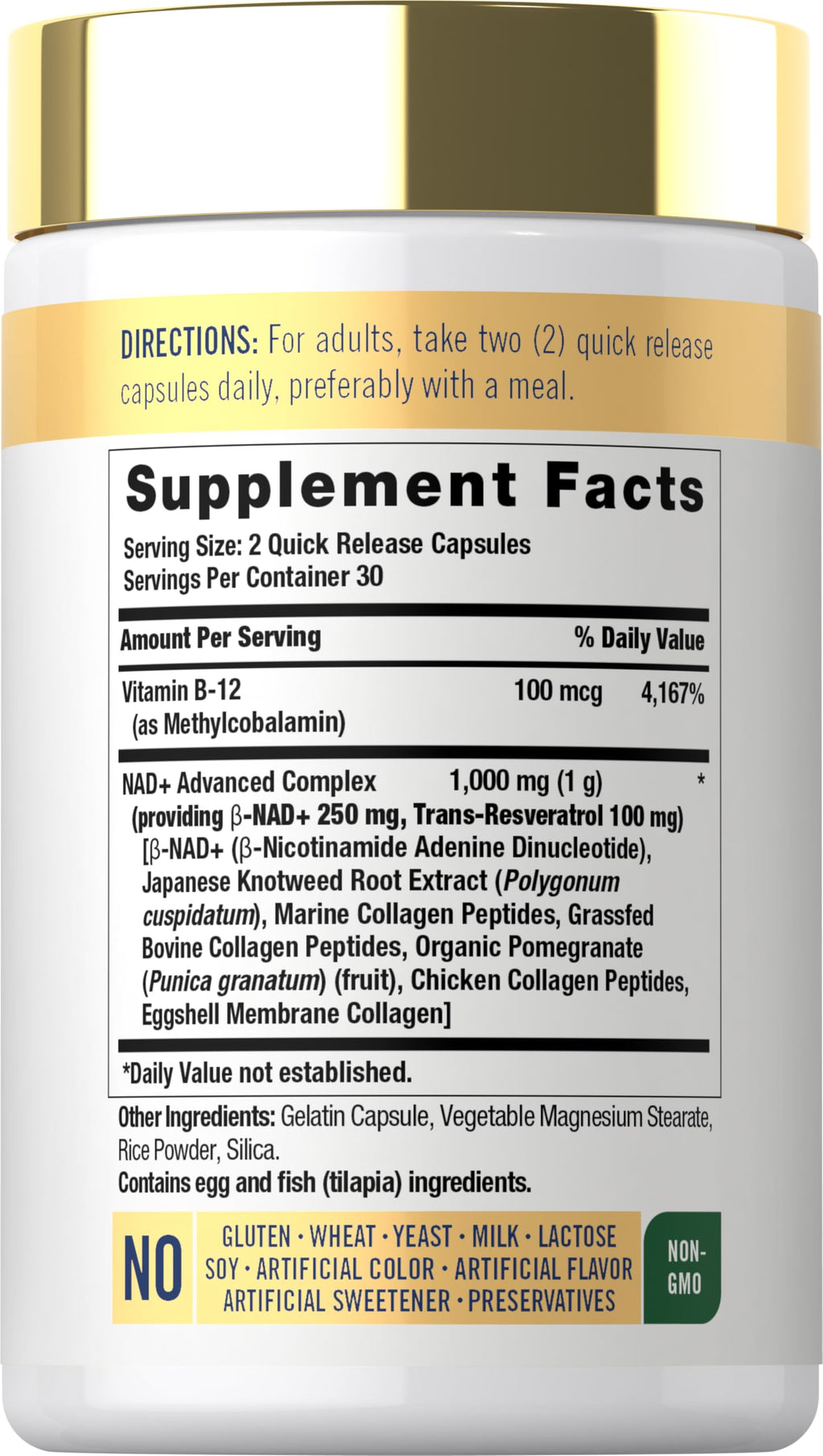 Carlyle NAD+ Supplement 1000 mg | 60 Capsules | with Resveratrol and Collagen | Advanced Complex for Women and Men | Non-GMO & Gluten Free Carlyle Au supplements