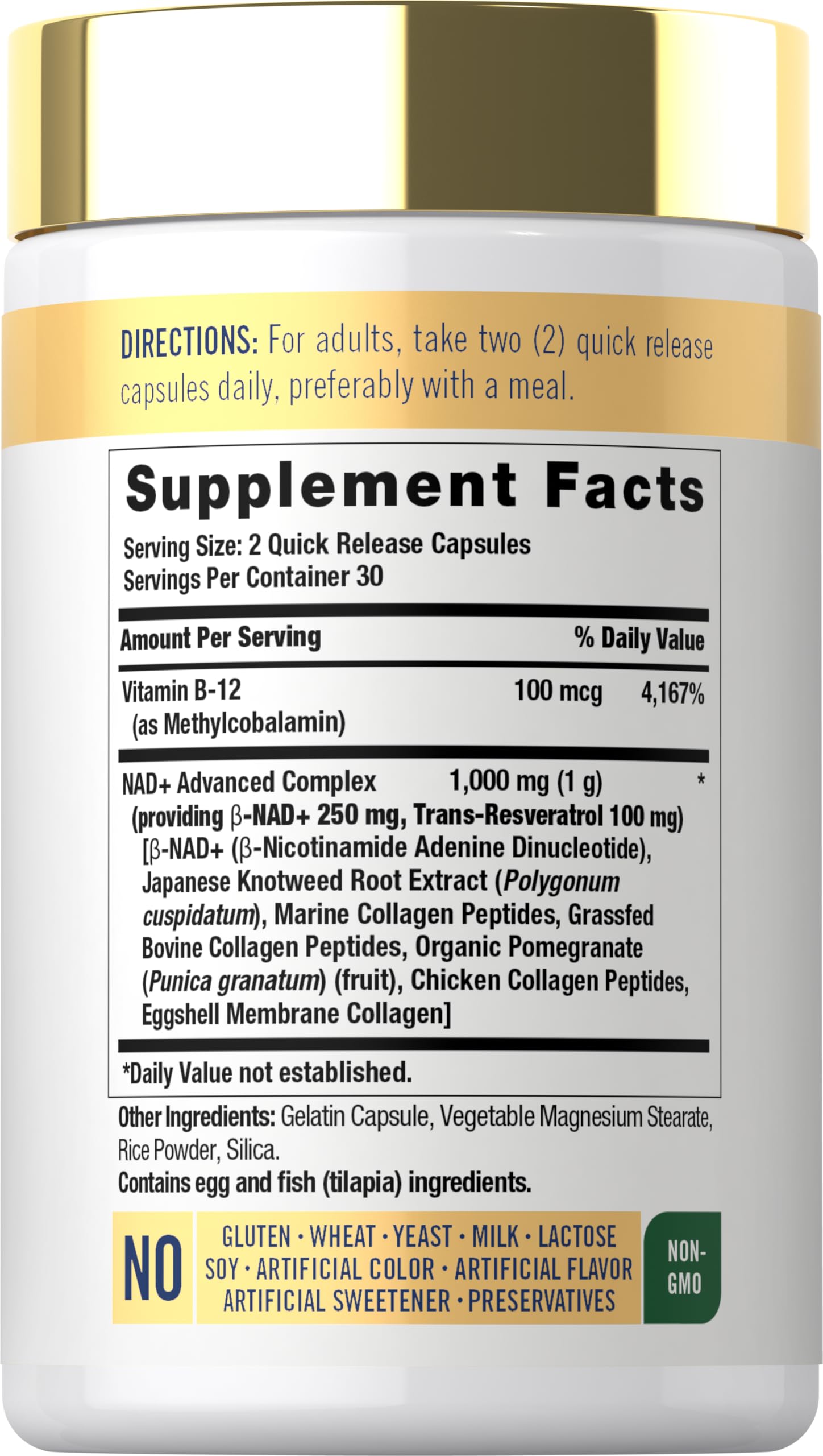 Carlyle NAD+ Supplement 1000 mg | 60 Capsules | with Resveratrol and Collagen | Advanced Complex for Women and Men | Non-GMO & Gluten Free Carlyle Au supplements