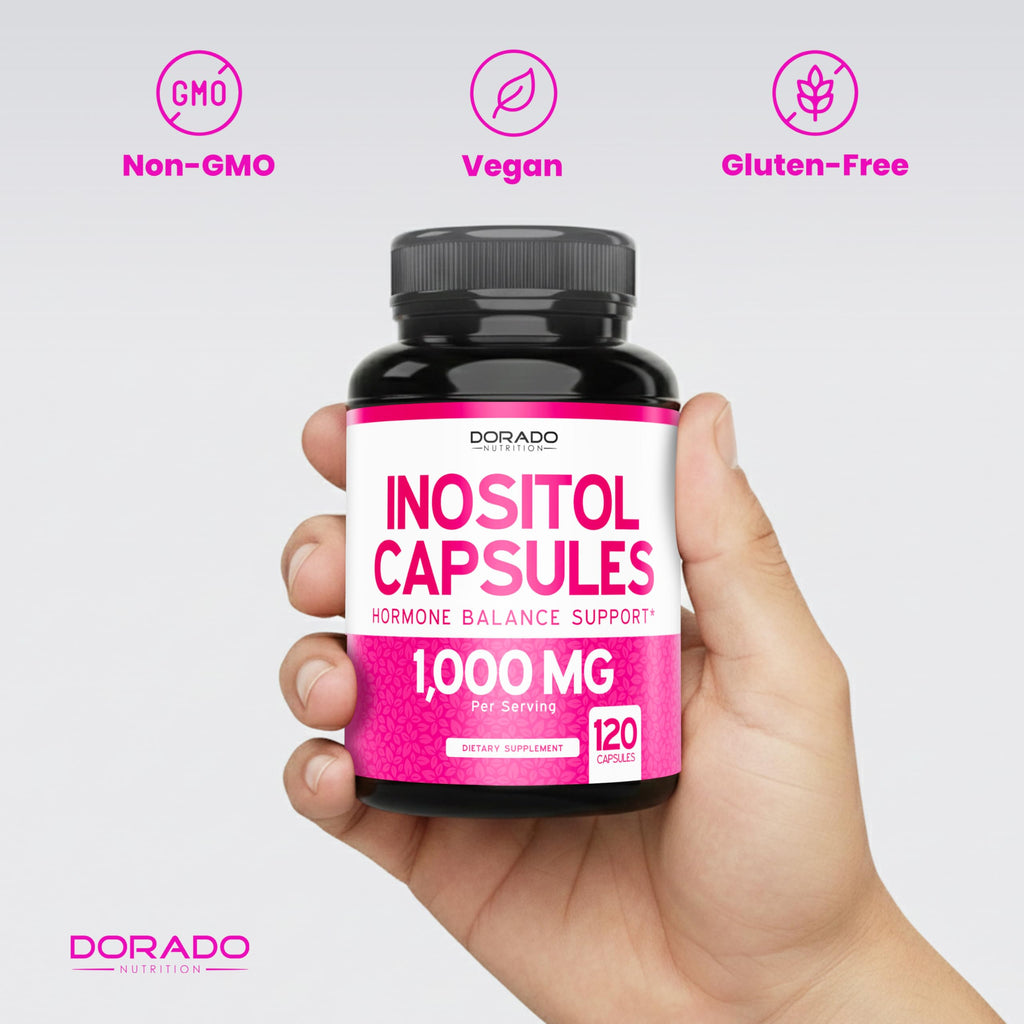 Inositol Capsules (Myo Inositol) (1000mg Per Serving 120 Capsules) Myo Inositol Supplement for Women Hormone Balance Support - Vegan Safe - Third Party Tested - Gluten Free & Made in USA (120 Count) DORADO NUTRITION Au supplements