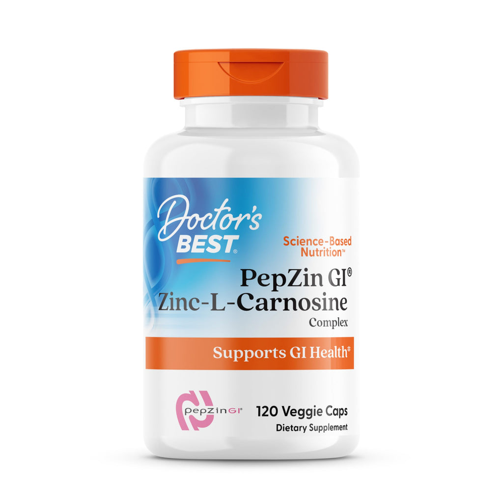 Doctor's Best PepZin GI, Zinc-L-Carnosine Complex for Men & Women - Zinc Carnosine Supplement Caps for Gut Health, Digestive Support, & Stomach Comfort