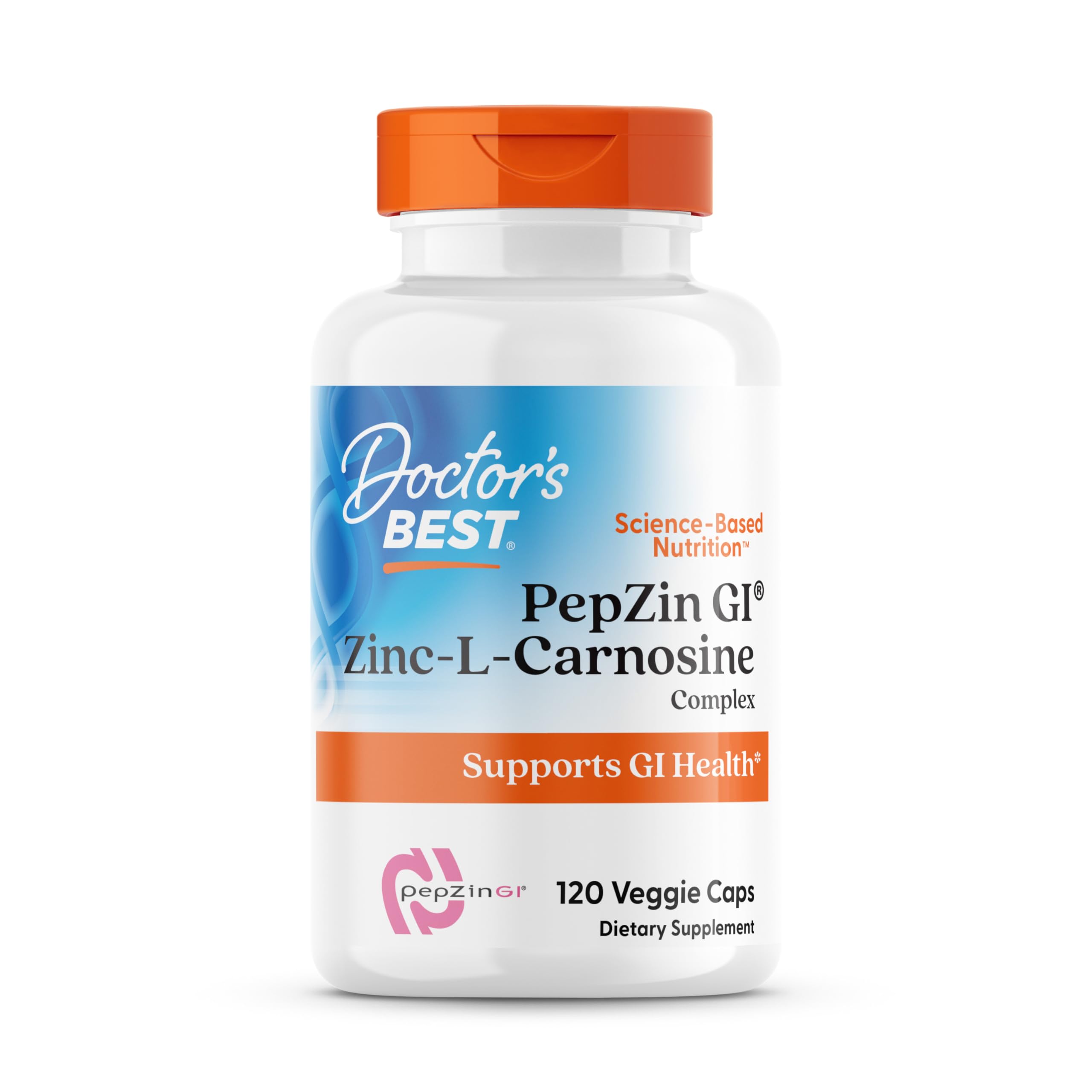 Doctor's Best PepZin GI, Zinc-L-Carnosine Complex for Men & Women - Zinc Carnosine Supplement Caps for Gut Health, Digestive Support, & Stomach Comfort