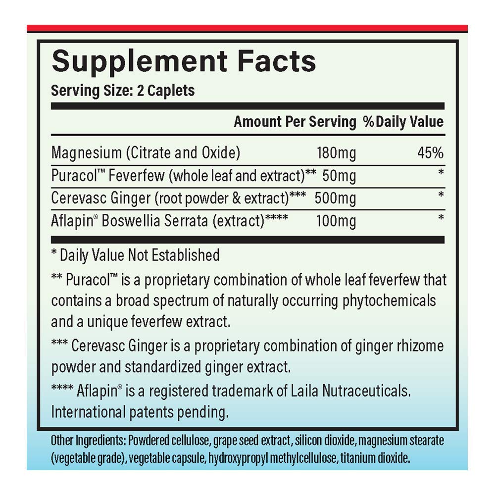 MigreLief-Now Fast-Acting Formula, As-Needed Nutritional Support for Migraine and Headache Sufferers - 60 Vegetarian Capsules MigreLief Au supplements