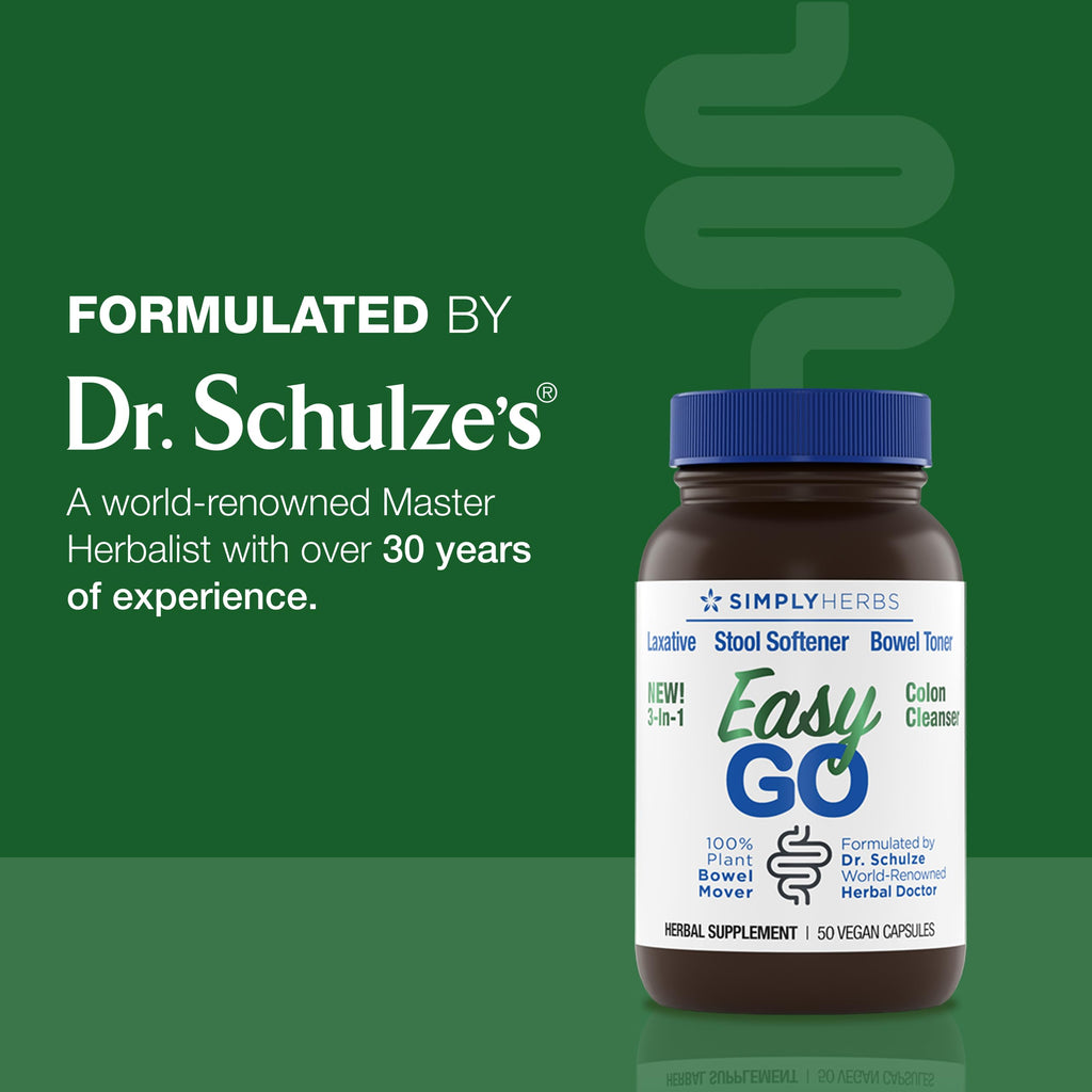 Simply Herbs Easy Go Bowel Mover - Adult Cleansing Supplement for Colon Health Support - Bowel Movement Aid - Stool Softener - Daily-Use Laxative - Plant-Based Ingredients - Vegan - 100 Count (2 Pack) Dr. Schulze's Au supplements