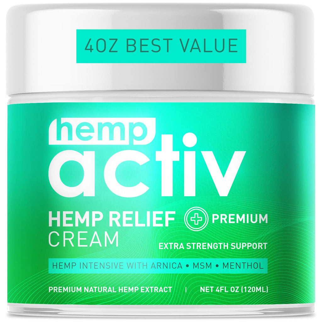 HEMPACTIV Cooling Hemp Cream – Menthol, MSM & Arnica – Fast-Absorbing, Non-Greasy Formula for Muscles & Joints – 4oz Best-Value Size HEMPACTIV Au supplements