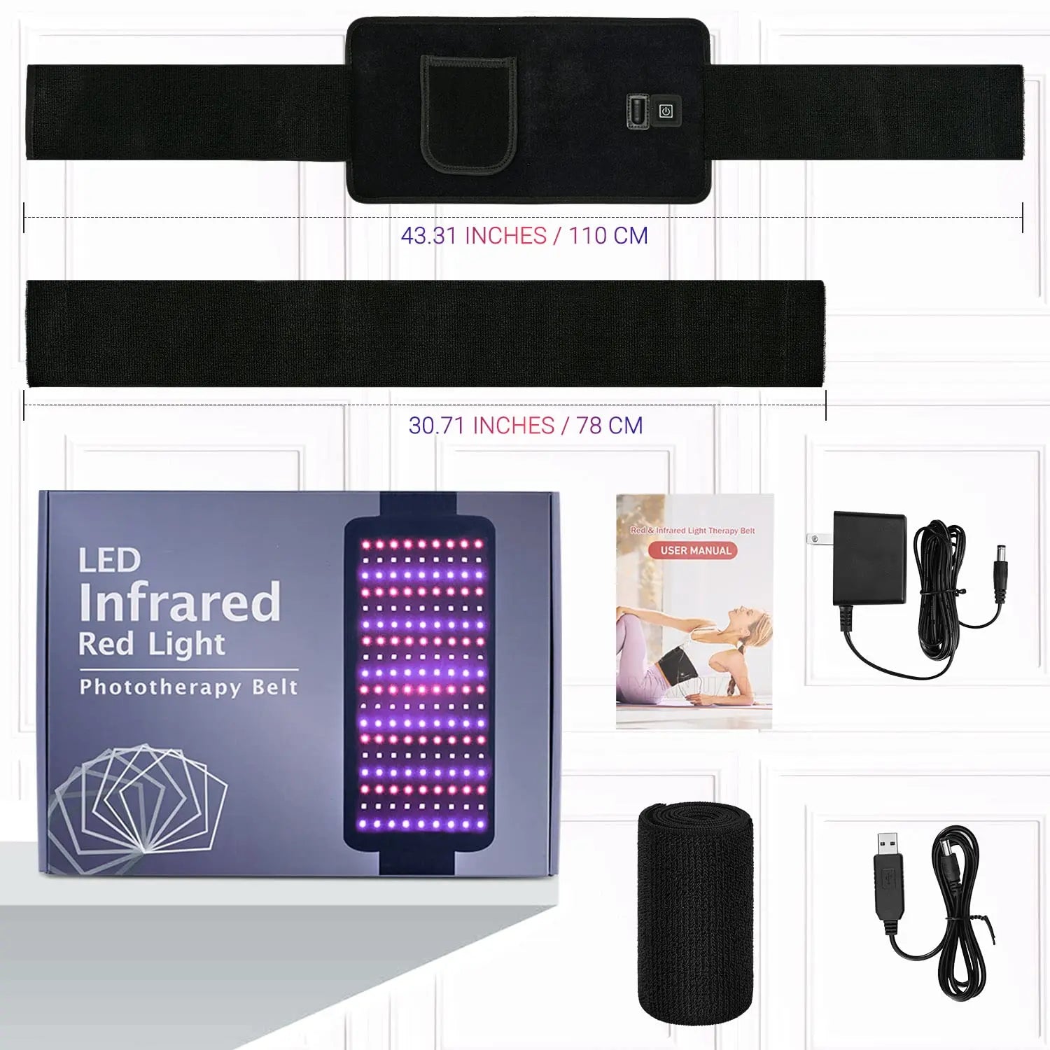 LPSAFP Red Light Therapy Belt for Body, Wearable Device with Blue, red and Near Infrared Light LPSAFP Au supplements