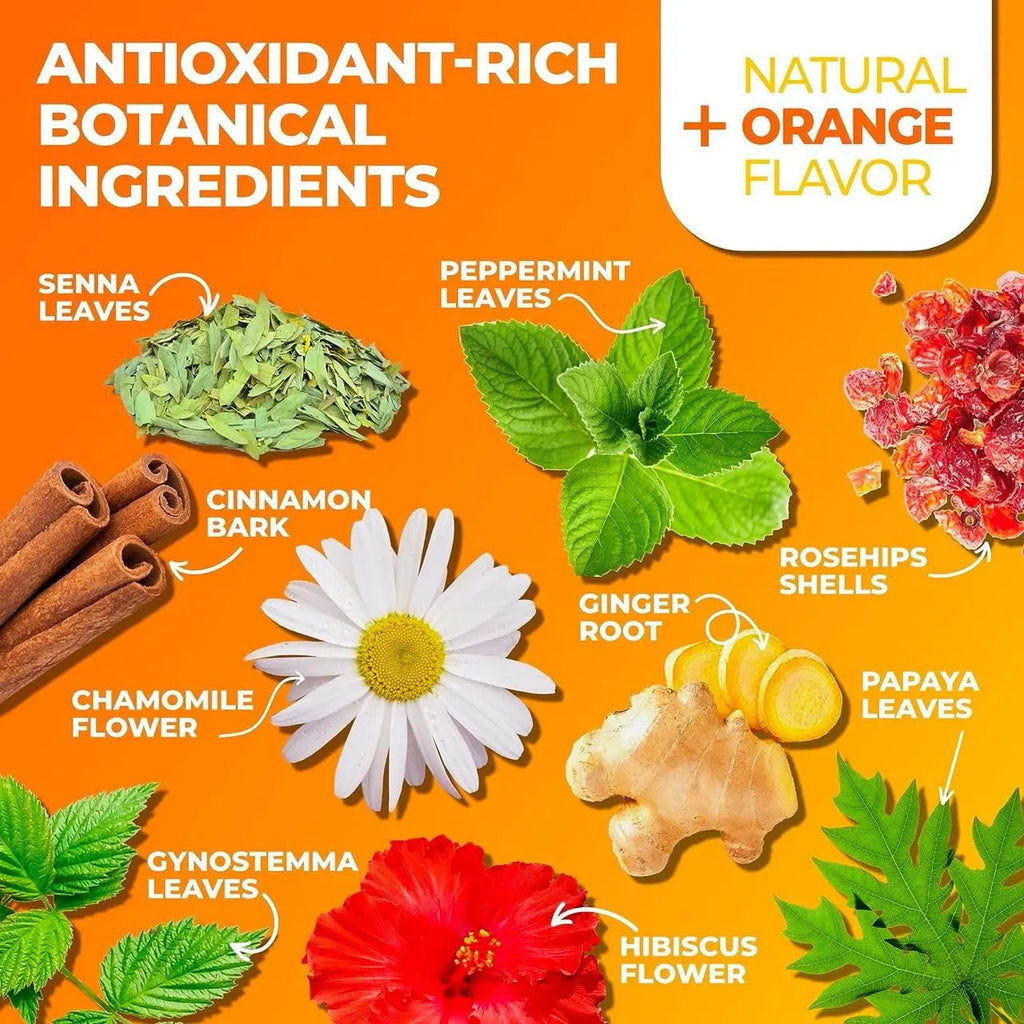 Detox Tea Caffeine Free, Herbal Tea with Chamomile, Hibiscus Tea and Ginger Root Total Tea Au supplements