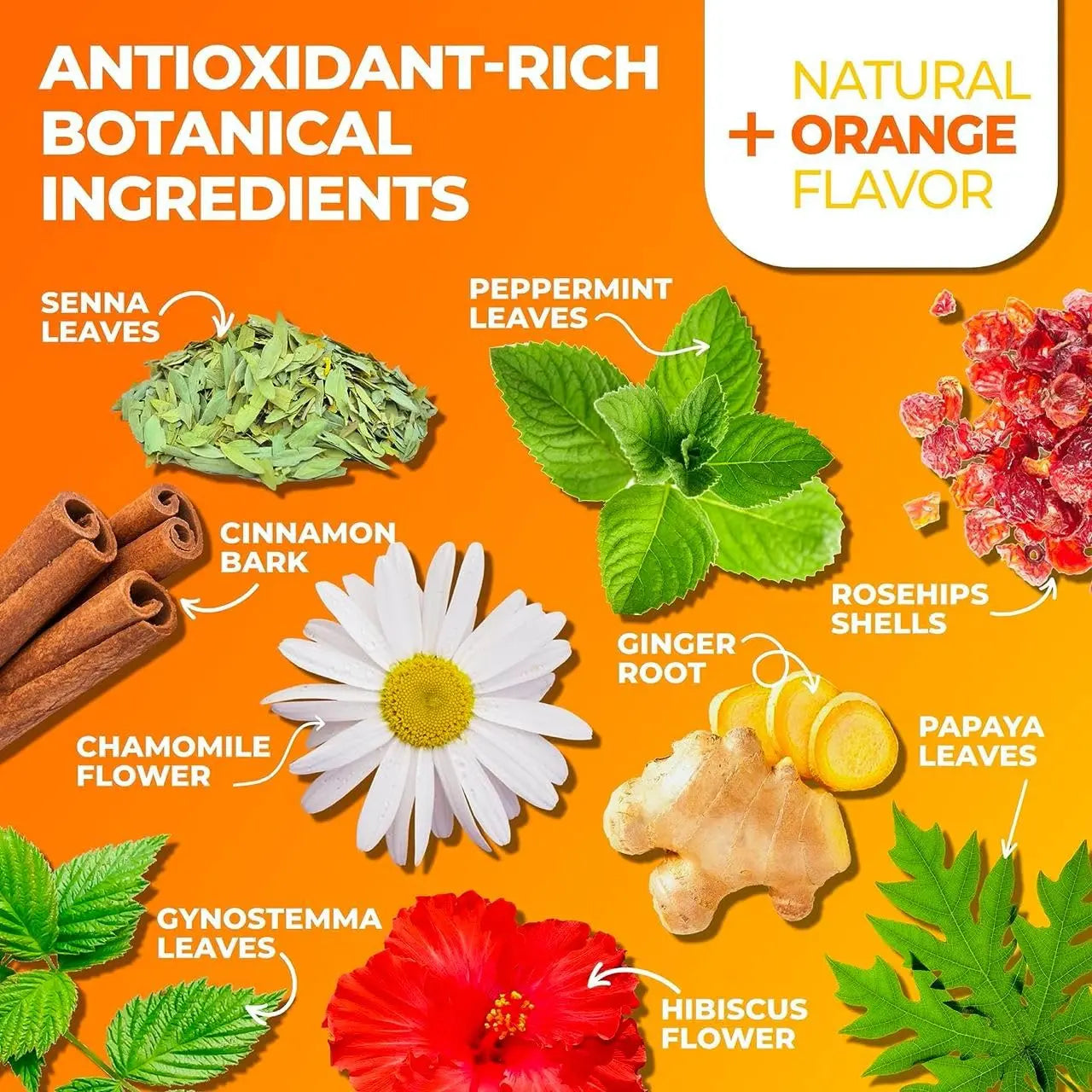 Detox Tea Caffeine Free, Herbal Tea with Chamomile, Hibiscus Tea and Ginger Root Total Tea Au supplements