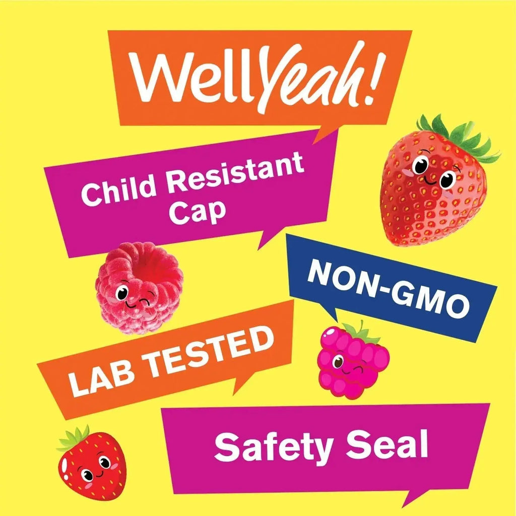 WellYeah Kids Multivitamin Gummies | Vitamin C, D3, E, A, B6, B12, Biotin, Zinc, Folic Acid, Iodine, and Niacin | Immune and Energy Support WellYeah Au supplements