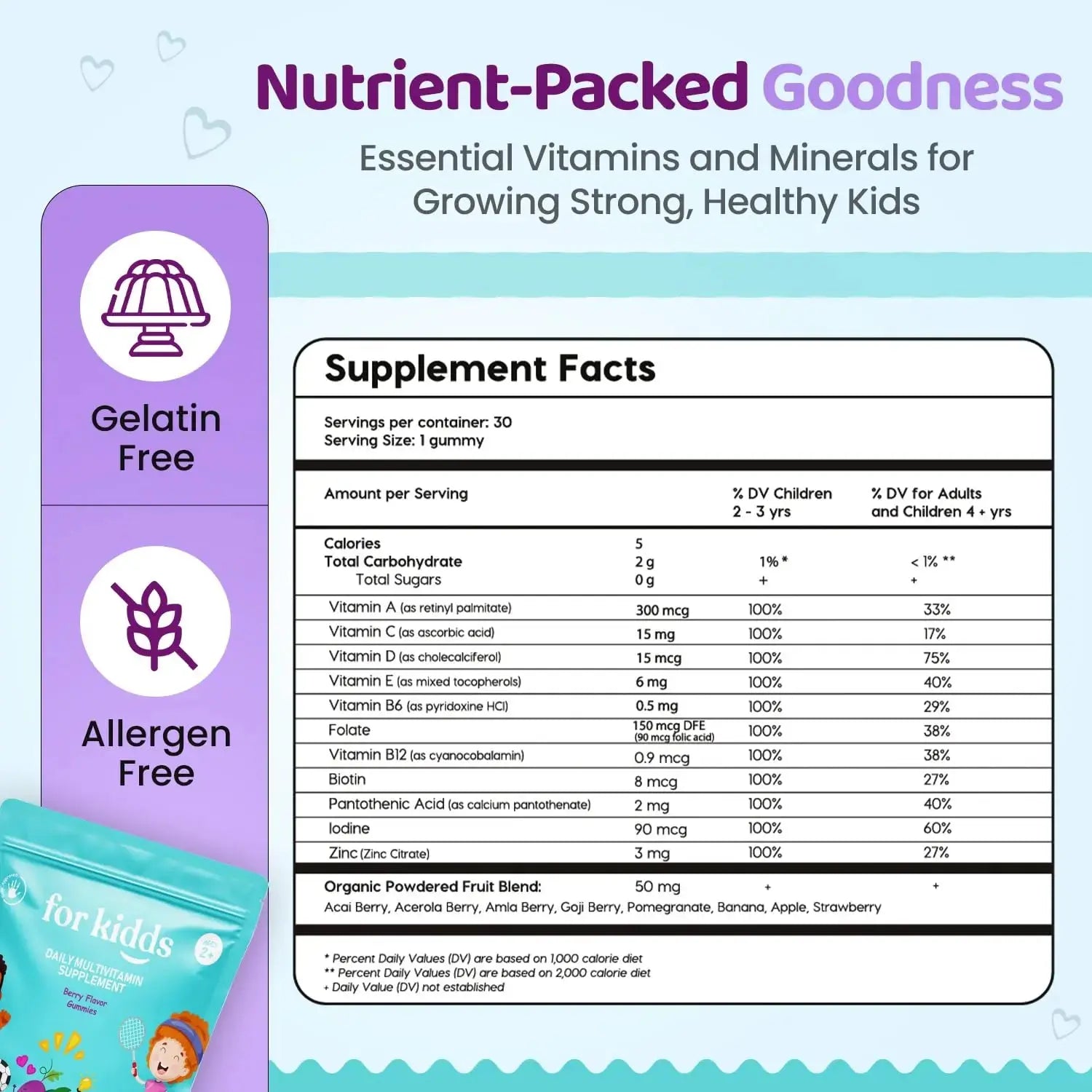 ZettoA Daily Multivitamins for Kids Ages 2+, Berry Gummies with 11 Essential Vitamins & Minerals for Immune Support ZettoA Au supplements