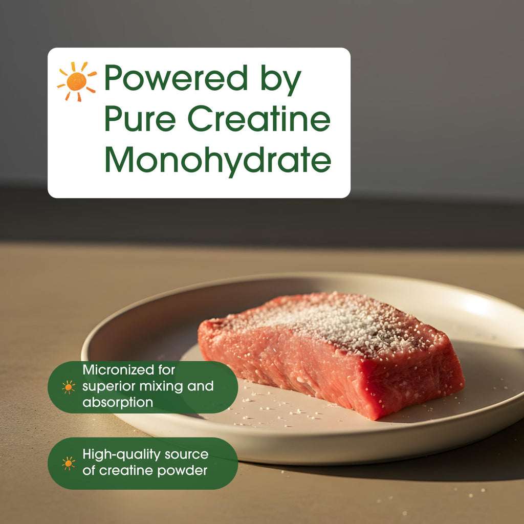 NatureBell Creatine Monohydrate Powder - 500g - Micronized Powder - Delivers 5,000mg Creatine Per Serving - Pre-Workout or Post-Workout Support*