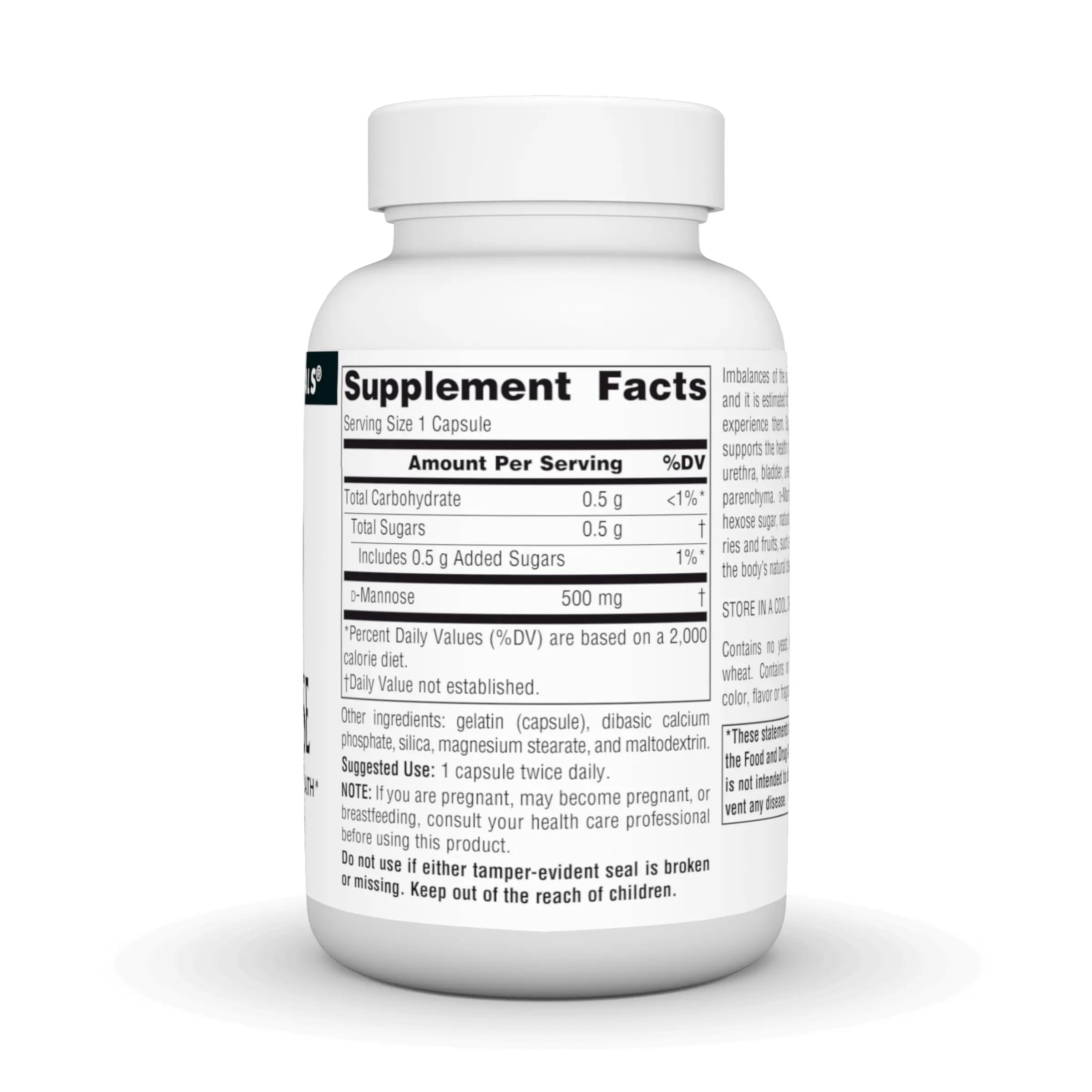 Source Naturals D-Mannose, Potent Urinary Tract & Bladder Health Support*, 500mg - 60 Capsules Source Naturals Au supplements
