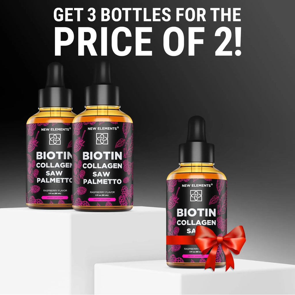 Liquid Biotin with Collagen & Saw Palmetto Extract for Women and Men | Hair Growth New Elements Au supplements