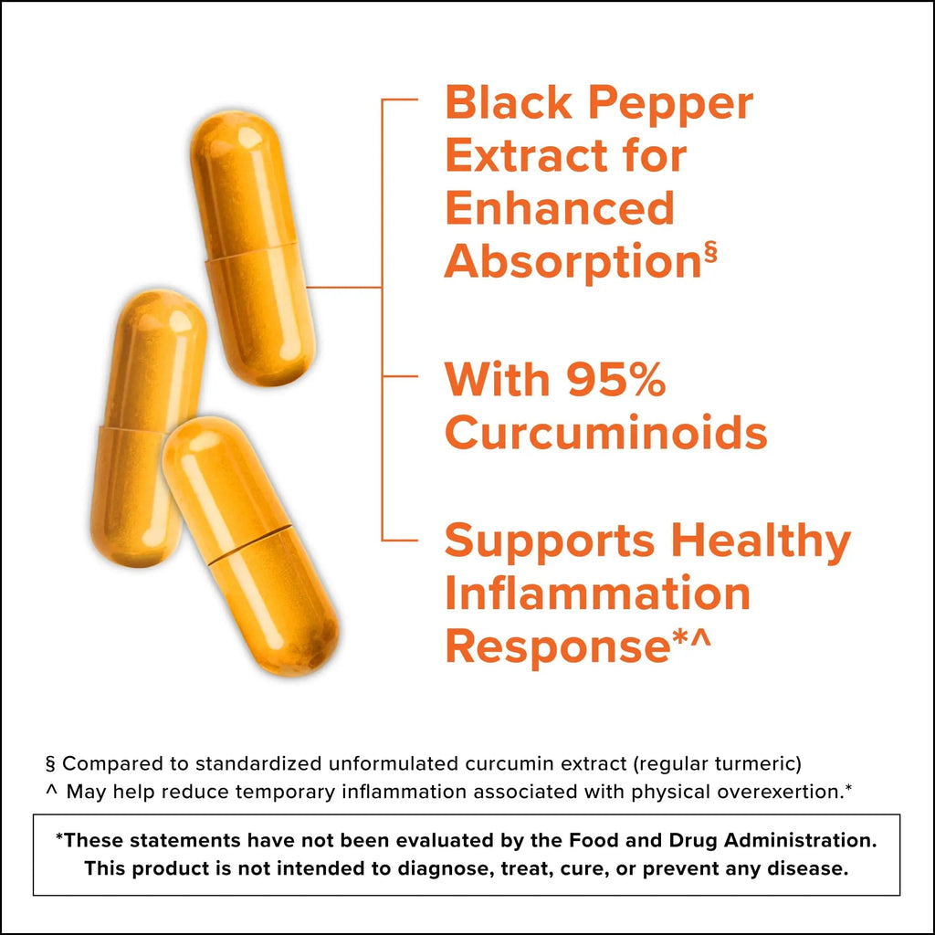 Qunol Turmeric Curcumin with Black Pepper & Ginger, 2400mg Turmeric Extract with 95% Curcuminoids, Extra Strength Supplement Qunol Au supplements