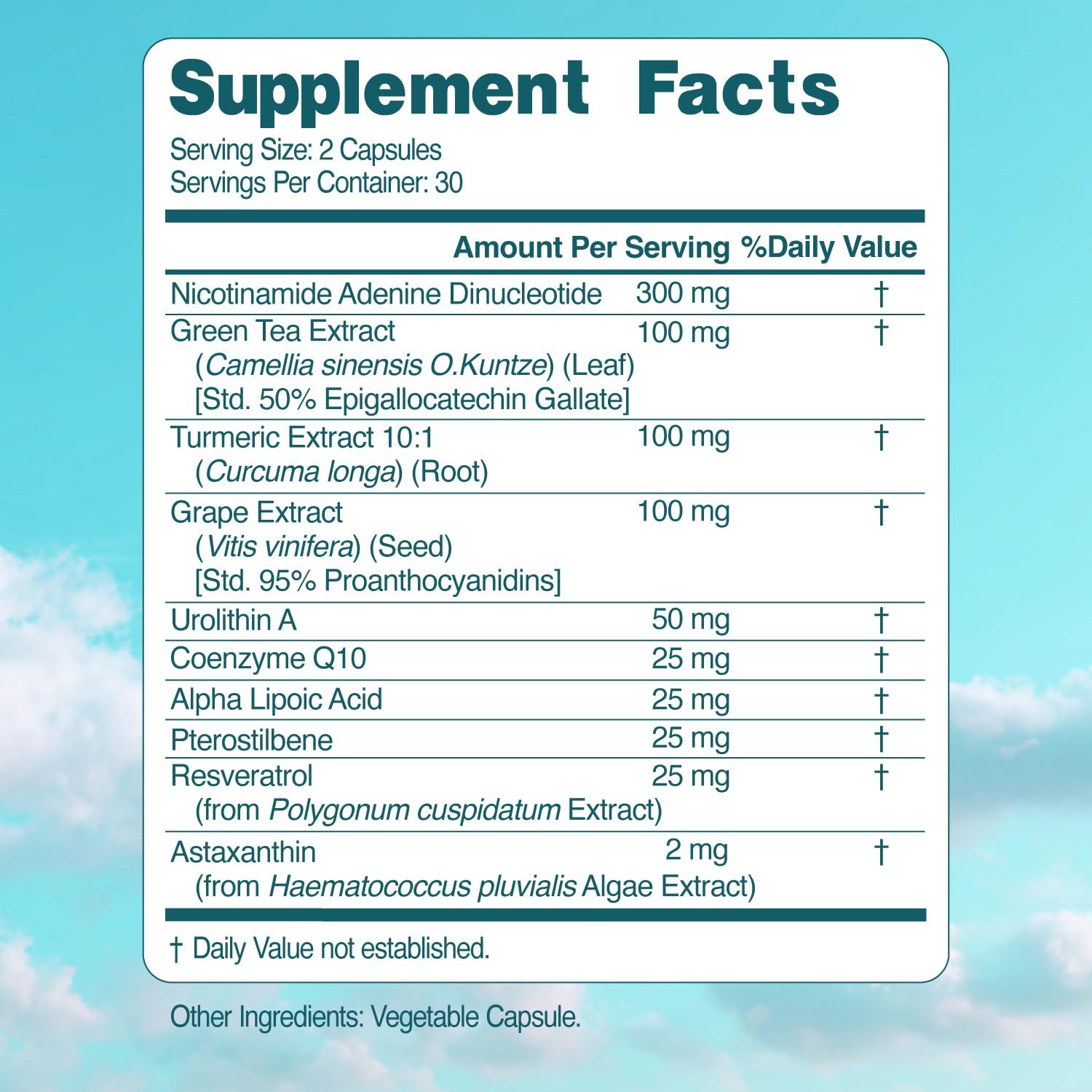 NAD+ Elite Complex – Direct NAD+ 300 mg with Urolithin A, Resveratrol, CoQ10 & Antioxidant Blend – Cellular Energy, Mitochondrial Support & Healthy Aging – Vegan, Non-GMO, 60 Capsules (30 Servings) Simply Nature's Pledge Au supplements