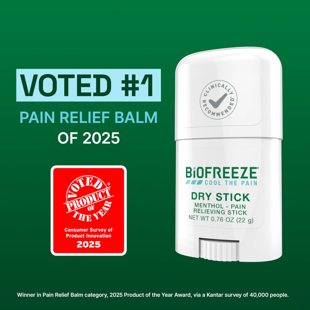 Biofreeze Dry Stick, Mess-Free Relief for Neck, Shoulder, Knee, Hip, Hand & Joint, Cooling Menthol Pain Relief Stick, Up to 100 Uses Biofreeze Au supplements