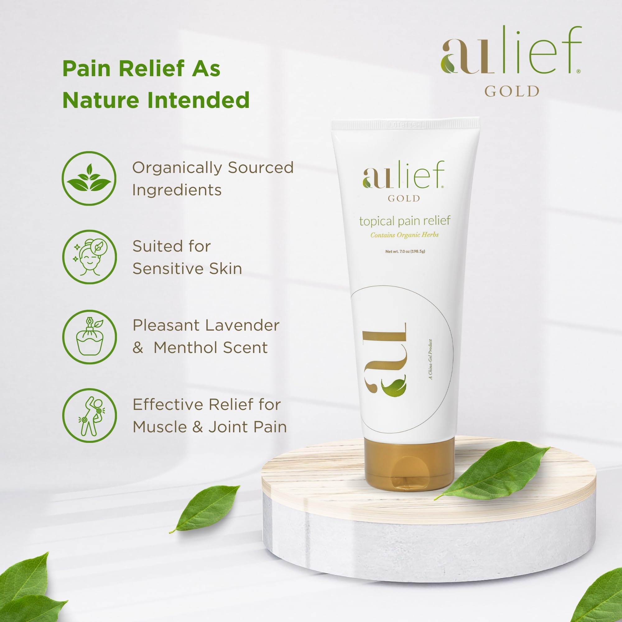 Aulief Gold Natural Pain Relief Cream – Organic Herbal Lotion for Arthritis, Joint Pain & Sore Muscles, Neck, Knee & Back Aches, Premium Organic Natural Pain Reliever, 3.2 Oz Tube Aulief Au supplements