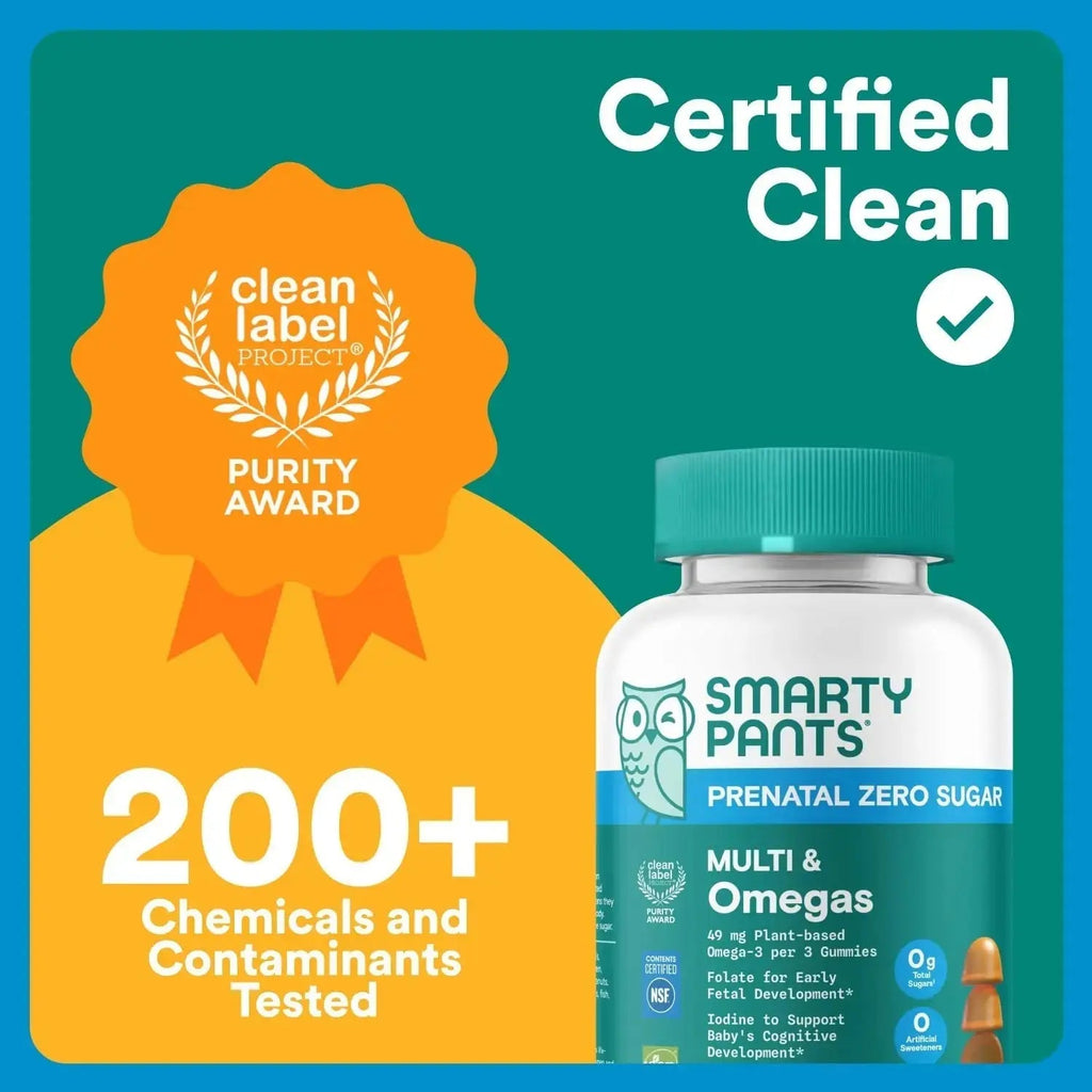 SmartyPants Zero Sugar Prenatal Multivitamin Gummies: Choline, Methylfolate, Omega 3 (ALA), Vitamin D3, C, Vitamin B12, B6, A, K, Zinc, Biotin SmartyPants Au supplements