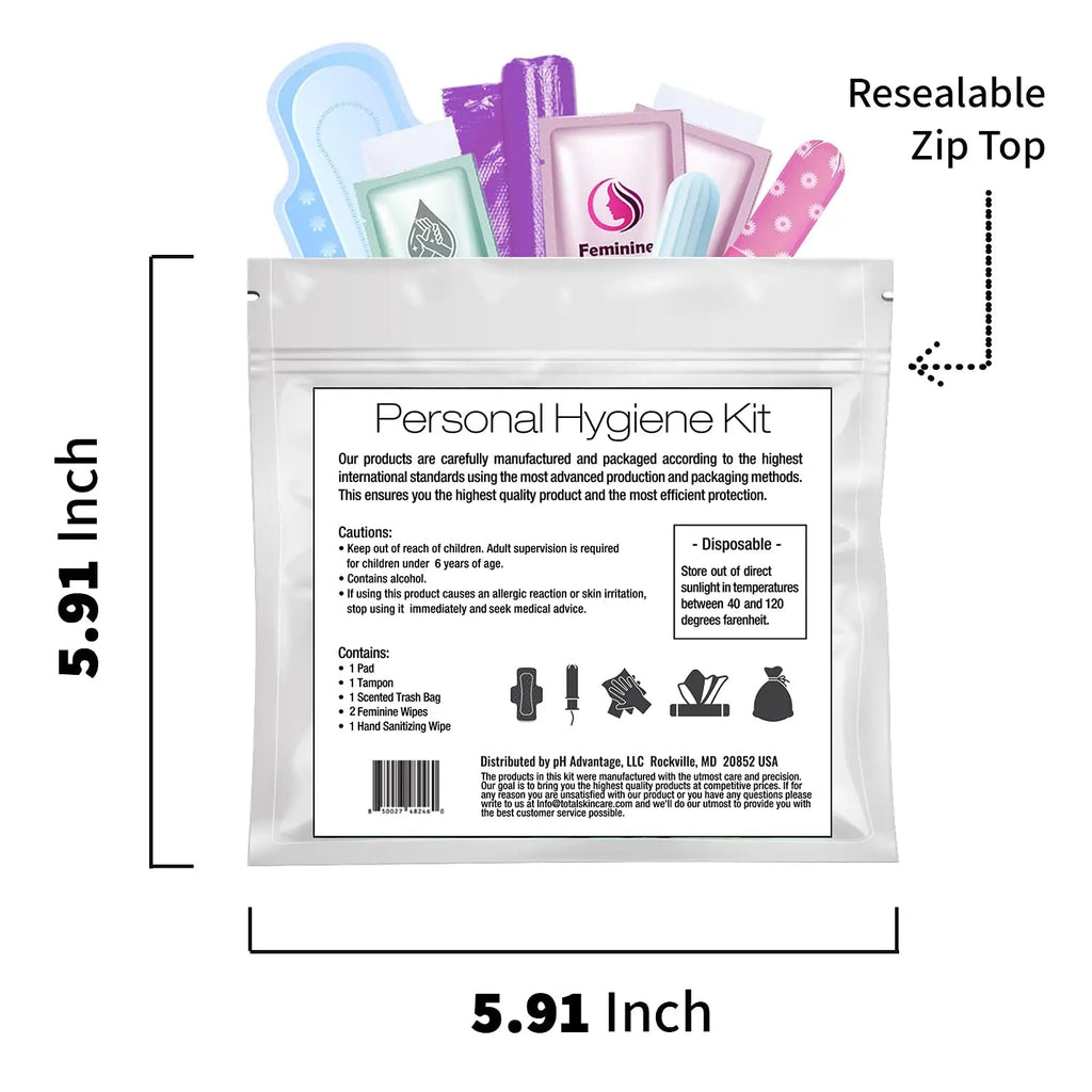 Menstrual Kit All-in-One | Convenience on The Go | Single Period Kit Pack for Travelling, Tweens pH Advantage Au supplements