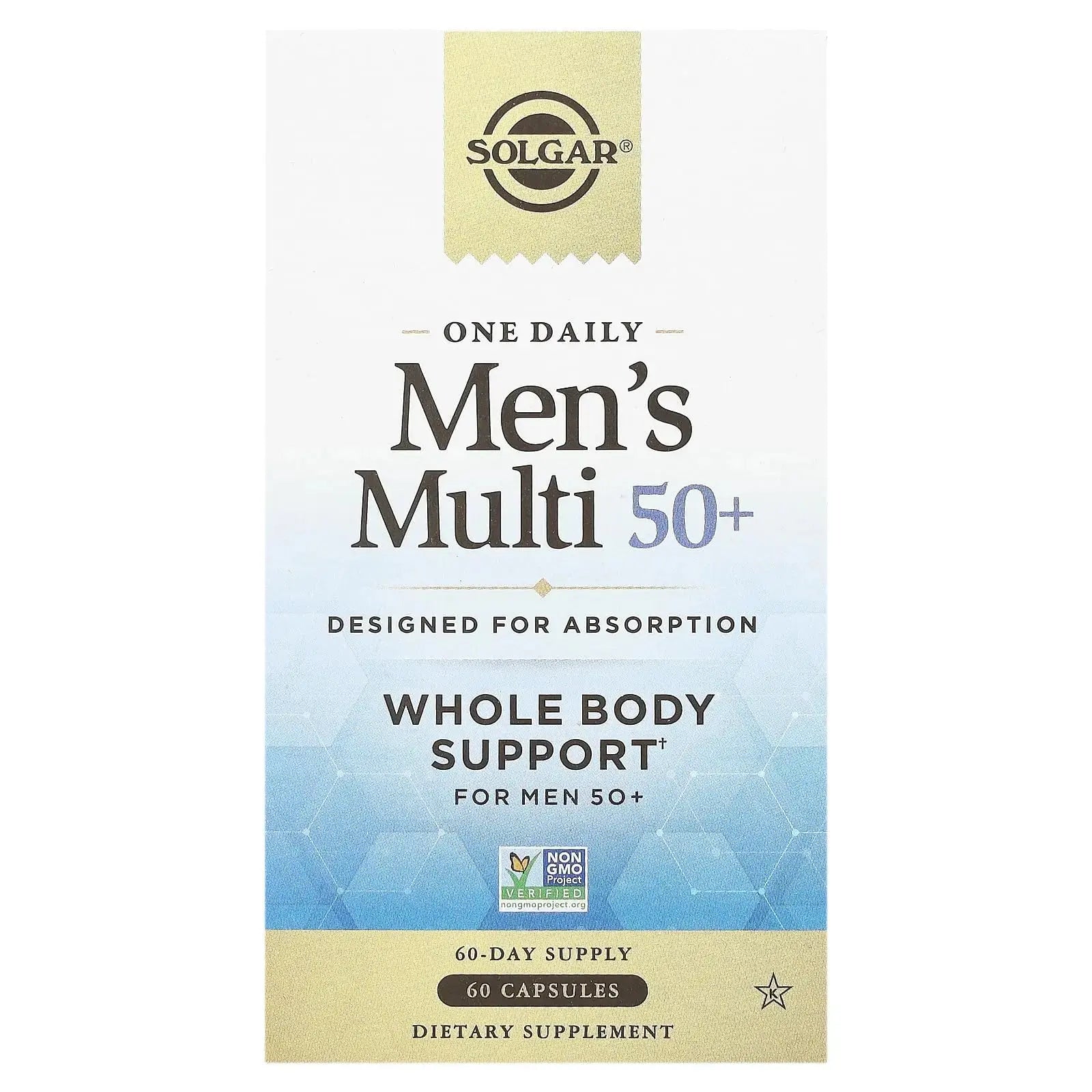 Solgar One Daily Men's Multi 50+ Whole Body Support for Men 50 and Older Highly Absorbable Delayed Release Heart, Energy Solgar Au supplements