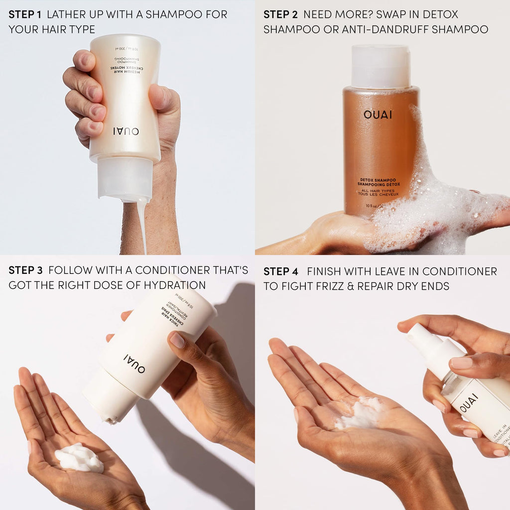 OUAI Leave In Conditioner & Heat Protectant for Hair - Prep Hair for Styling or Use as Detangling Spray to Fight Frizz & Flyaways - No Parabens, Sulfates or Phthalates (4.7 oz) OUAI Au supplements