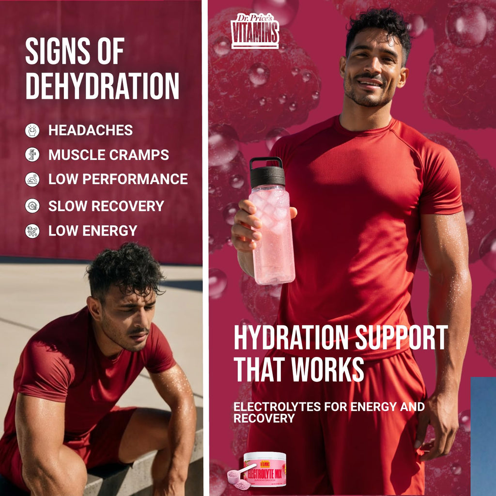 Dr. Price’s Electrolytes Powder Bulk – Raspberry, 90 Servings | Sugar Free Hydration Drink Mix with 72+ Trace Minerals, Manganese | Keto Electrolytes