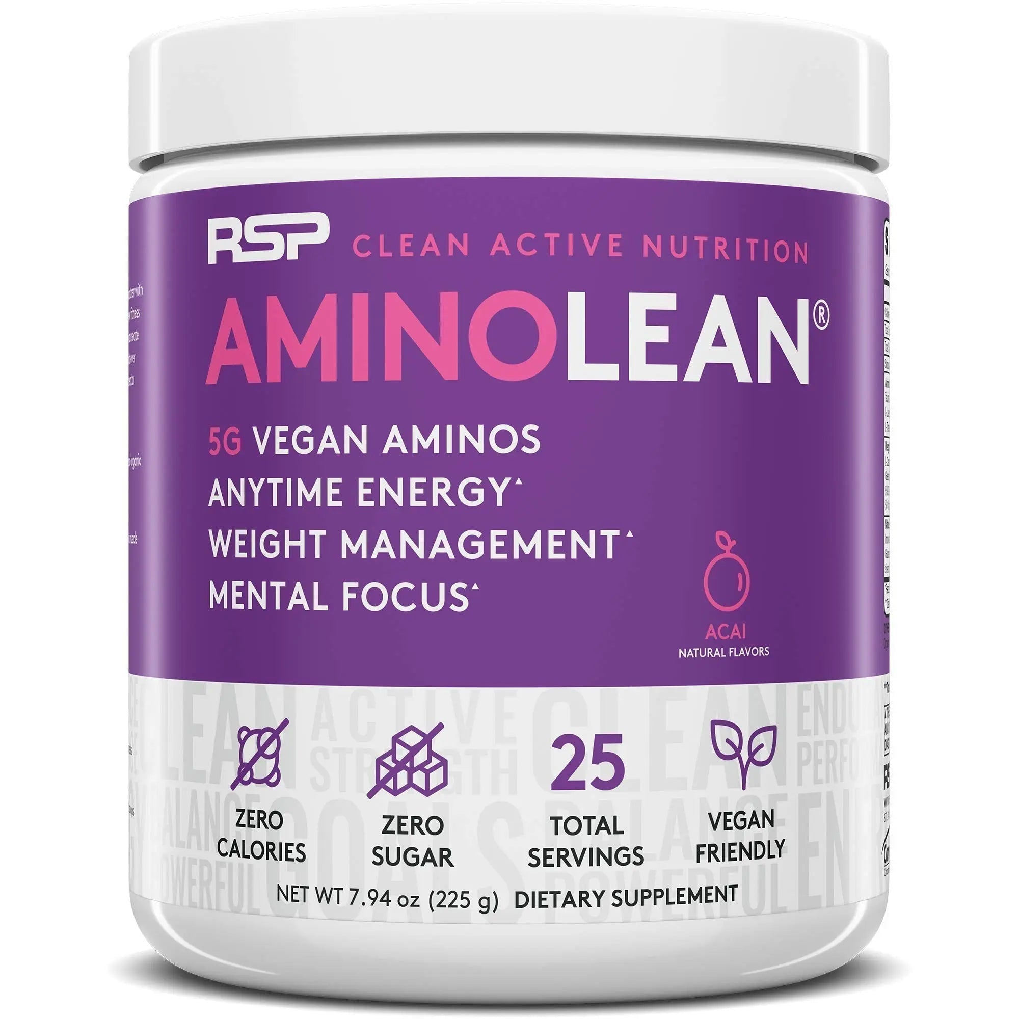 RSP NUTRITION Vegan AminoLean Pre Workout Energy (Acai 25 Servings) with AminoLean RSP NUTRITION Au supplements