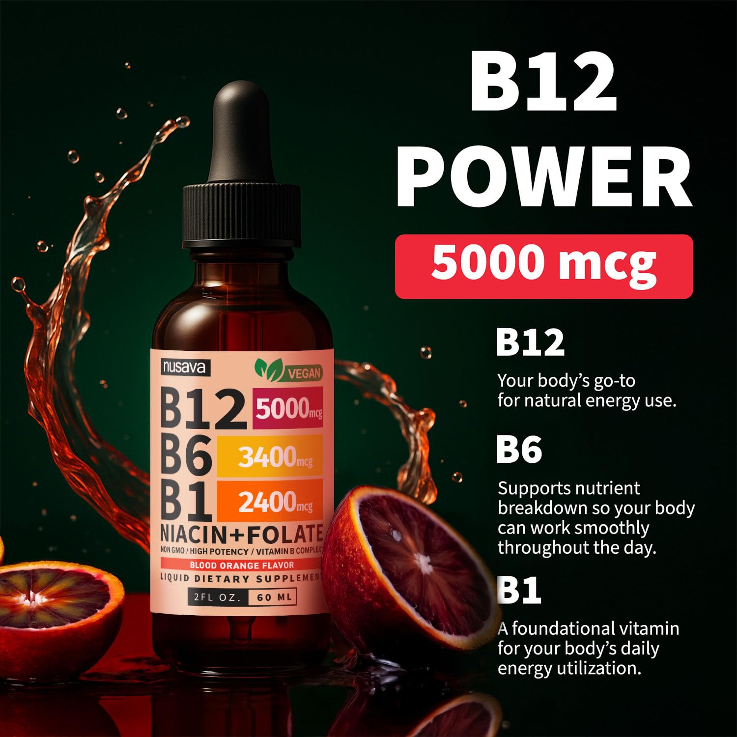 (2 Pack) Vitamin B12 and B6 Liquid Drops, B12 Sublingual Vitamin B Complex - B 12 Vitamin 5000mcg - B12 Methylcobalamin for Energy