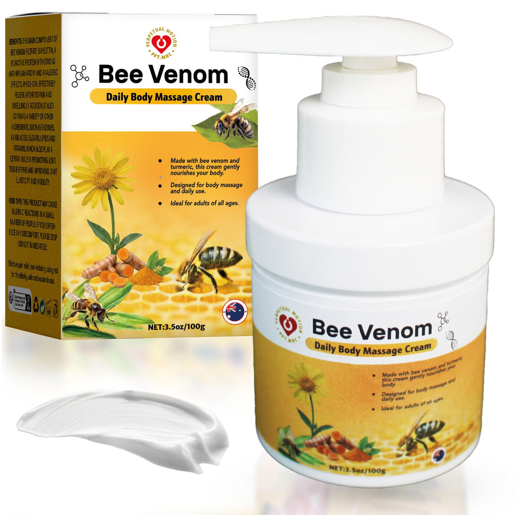 PPT.MHC Bee Venom Massage Cream with Pump - Soothing Muscle Rub with Turmeric, Arnica & MSM - Premium Bee Venom Lotion for Back, Legs & Feet - Everyday Non-Greasy 3.5oz Cream PPT.MHC Au supplements