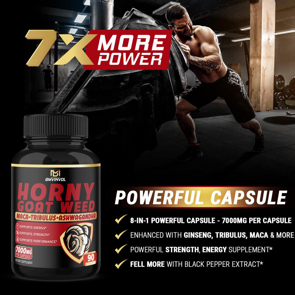 BMVINVOL Horny Goat Weed Capsules - 7000mg Herbal Equivalent BMVINVOL Au supplements