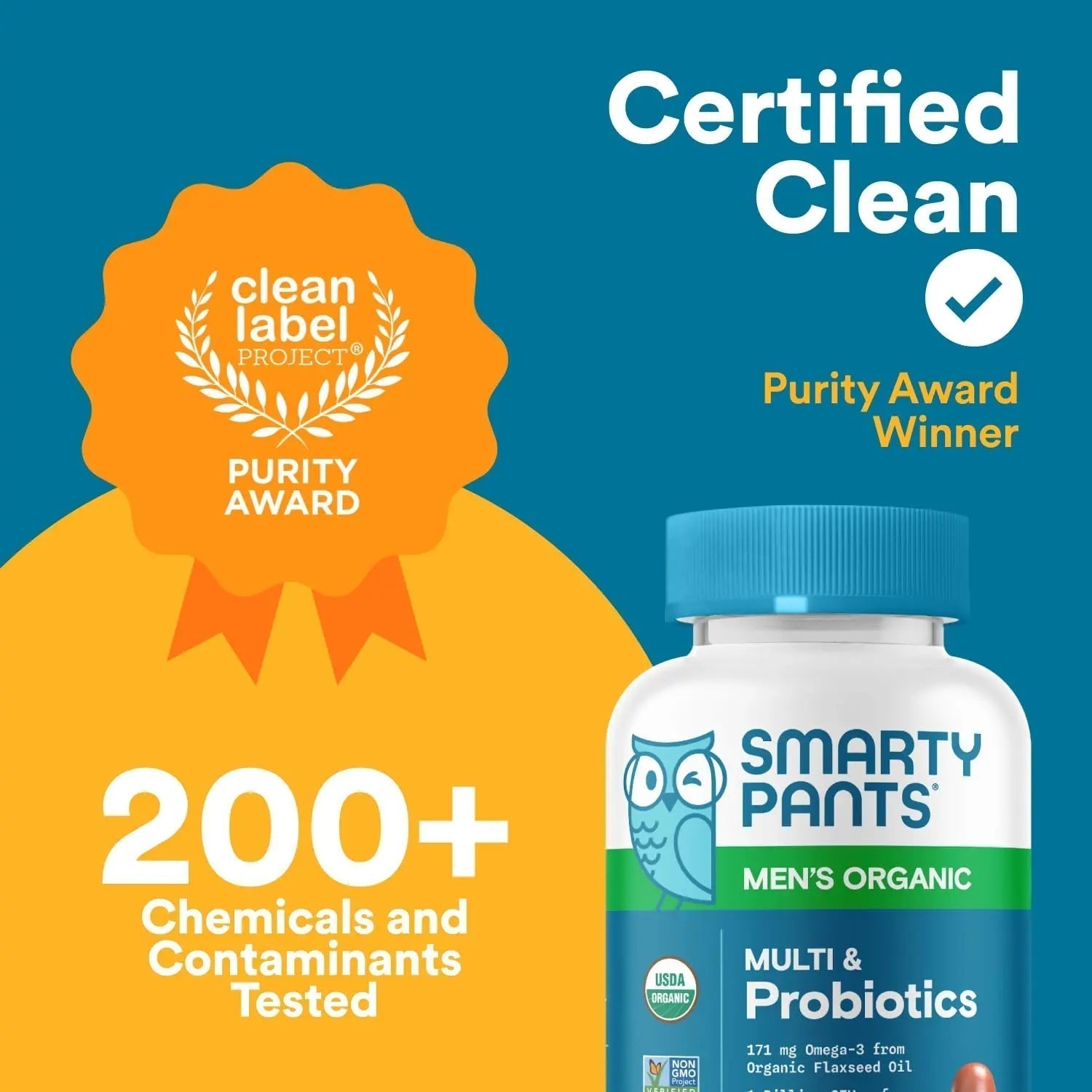 SmartyPants Multivitamin for Men, Organic Gummies: Probiotics, CoQ10, Methylfolate, Omega 3 (ALA), Vitamin D3, C, Vitamin B12 SmartyPants Au supplements