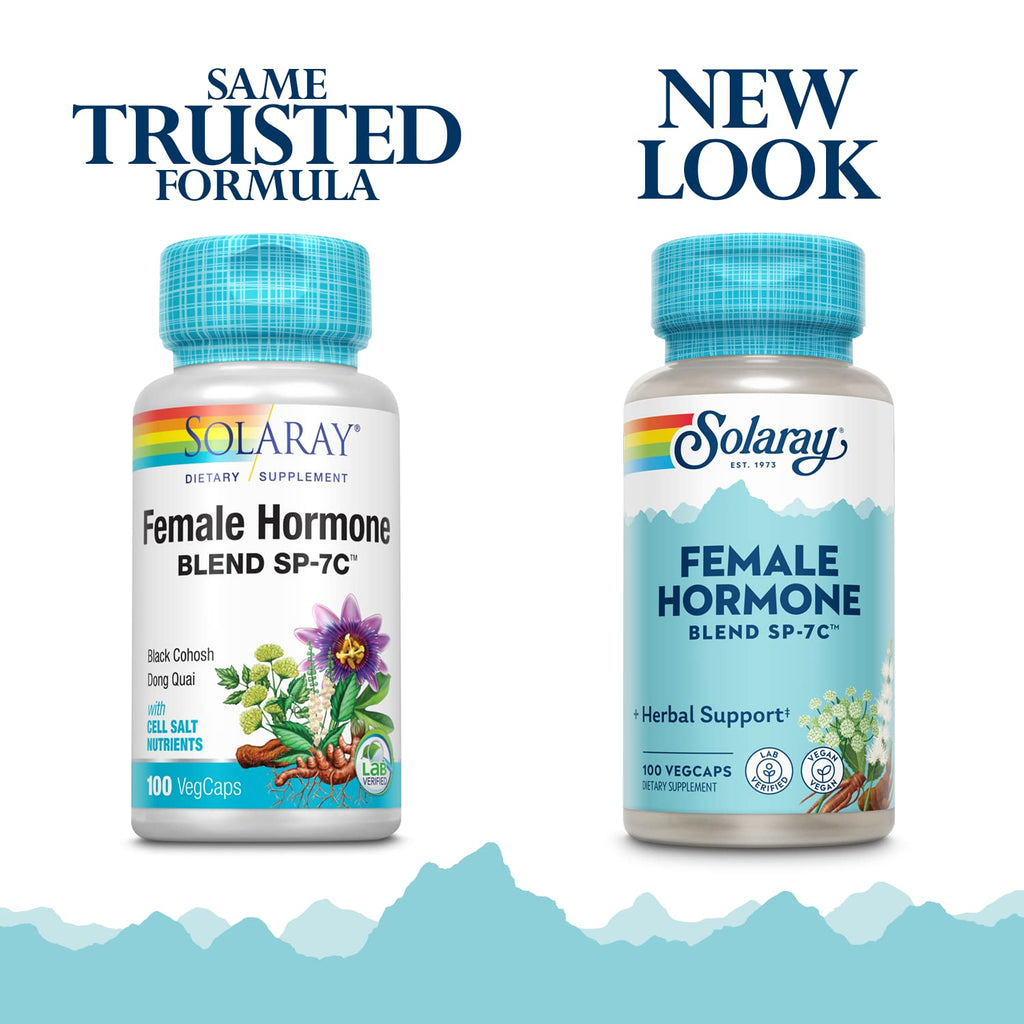 SOLARAY Female Hormone Blend SP-7C | W/Black Cohosh, Dong Quai, Passion Flower, Wild Yam & More | 100 VegCaps, 50 Serv. SOLARAY Au supplements