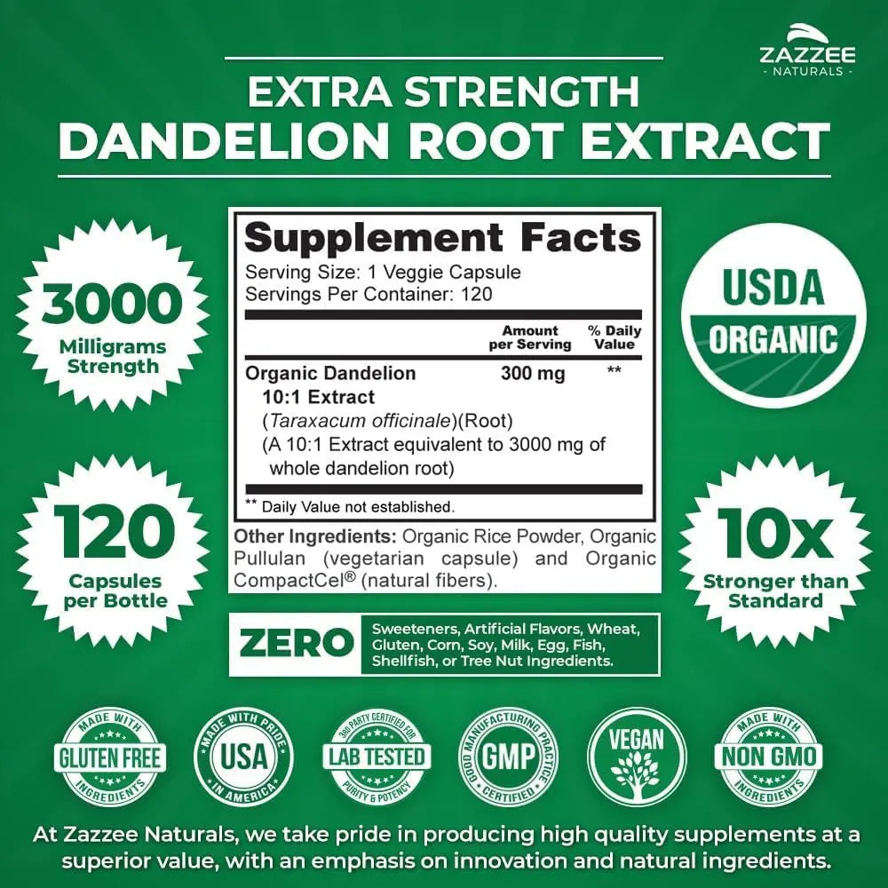Zazzee Urinary Tract Cleanse & Detox Bundle | USDA Organic Dandelion Root Extract Capsules Plus D-Mannose 1000mg Capsules for UT & Bladder Cleansing Zazzee Au supplements